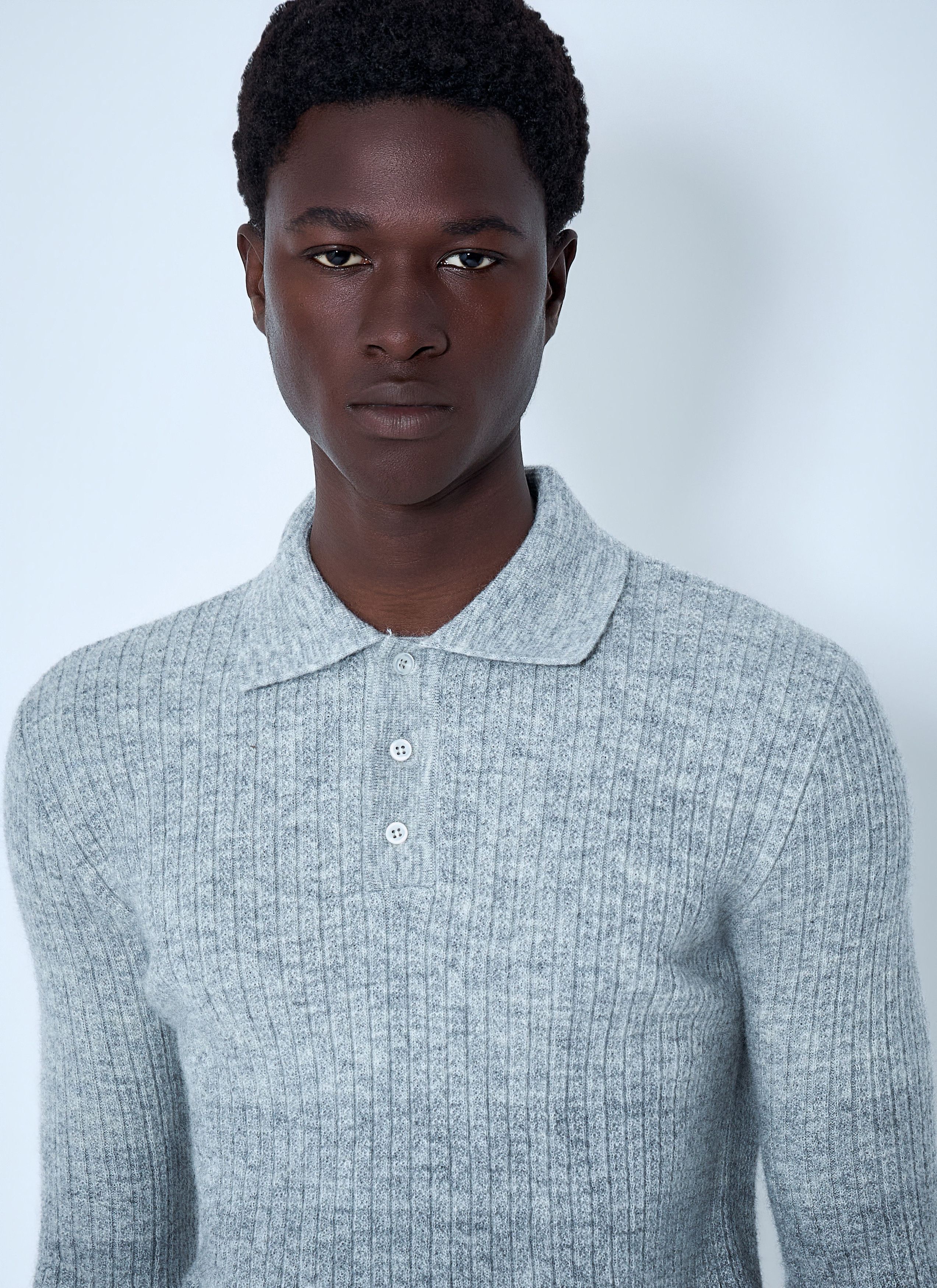 ERL Ribbed Knit Polo Sweater Size US XL / EU 56 / 4 - 5 Thumbnail