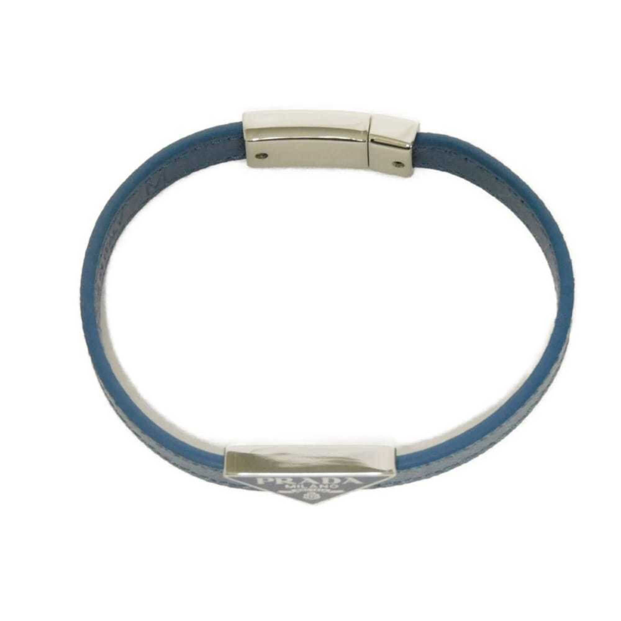Prada Prada Saffiano Bracelet, Size M, Enamel Blue, Silver Triangle Logo, Avio 2IB289 053 F0154, Men's/Women's Size ONE SIZE - 5 Thumbnail