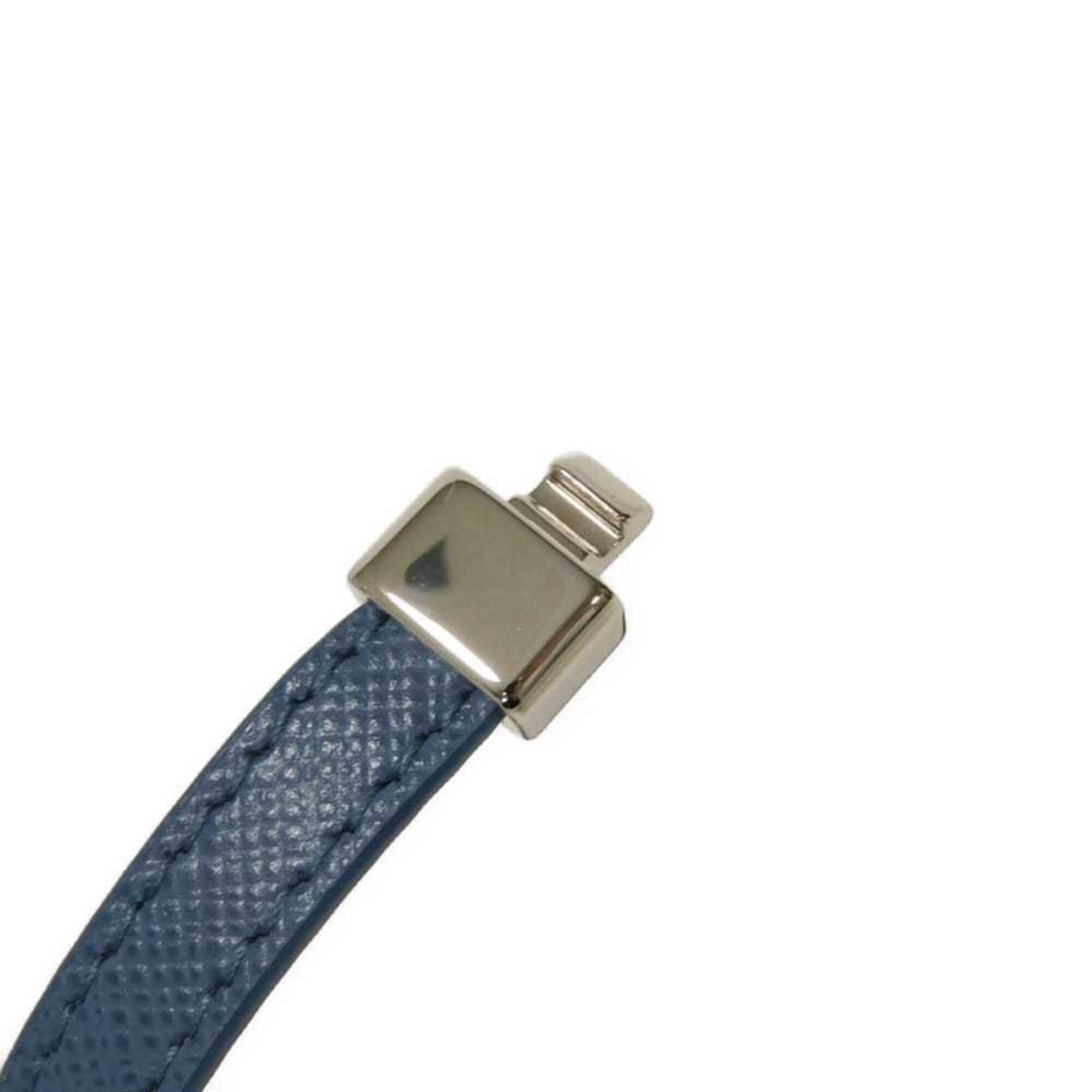 Prada Prada Saffiano Bracelet, Size M, Enamel Blue, Silver Triangle Logo, Avio 2IB289 053 F0154, Men's/Women's Size ONE SIZE - 9 Thumbnail