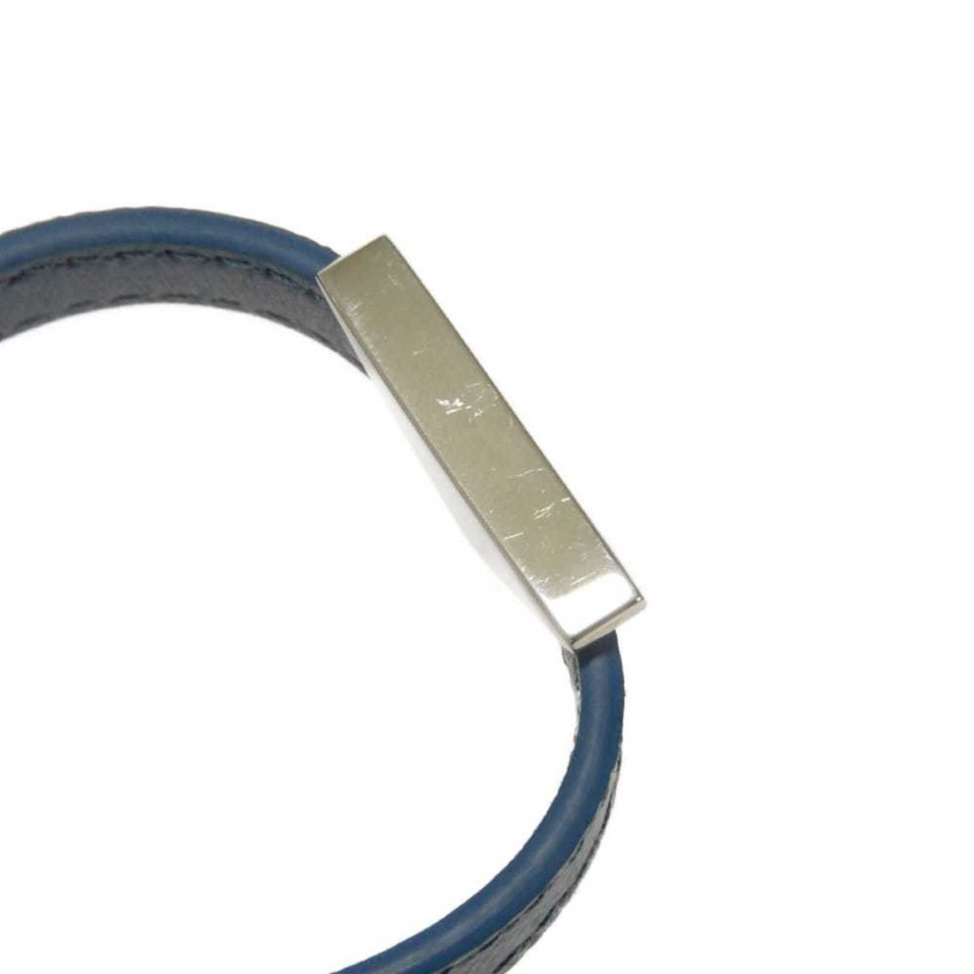 Prada Prada Saffiano Bracelet, Size M, Enamel Blue, Silver Triangle Logo, Avio 2IB289 053 F0154, Men's/Women's Size ONE SIZE - 8 Thumbnail