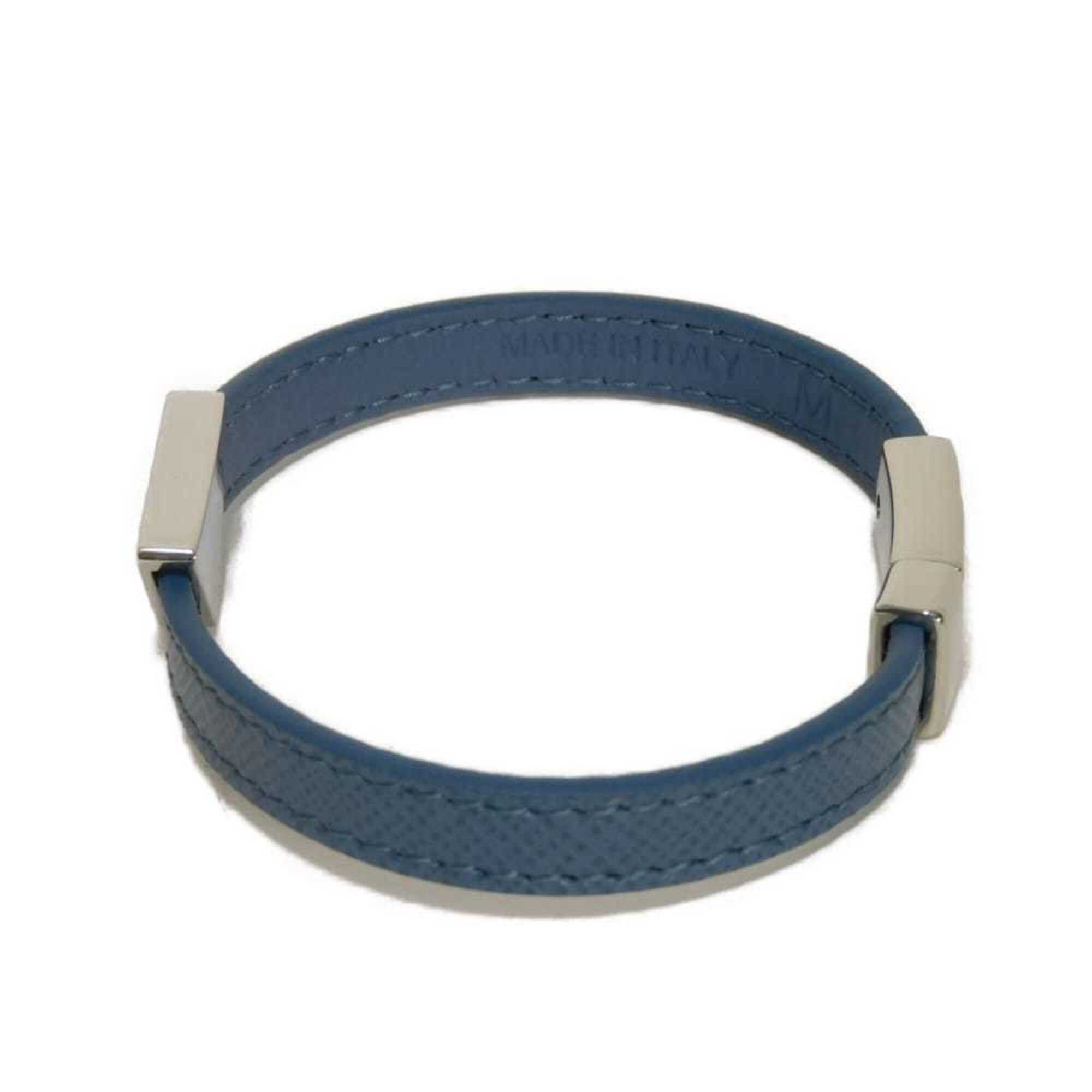 Prada Prada Saffiano Bracelet, Size M, Enamel Blue, Silver Triangle Logo, Avio 2IB289 053 F0154, Men's/Women's Size ONE SIZE - 3 Thumbnail
