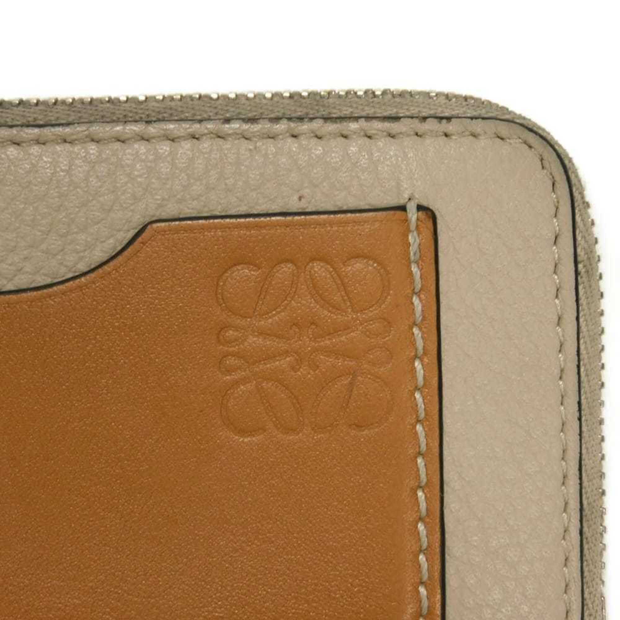 Loewe Loewe coin case/card holder, calfskin, honey, L-shaped zipper, fragment case, Anagram, Light Oats, C660Z40X04, women's. Size ONE SIZE - 20 Thumbnail