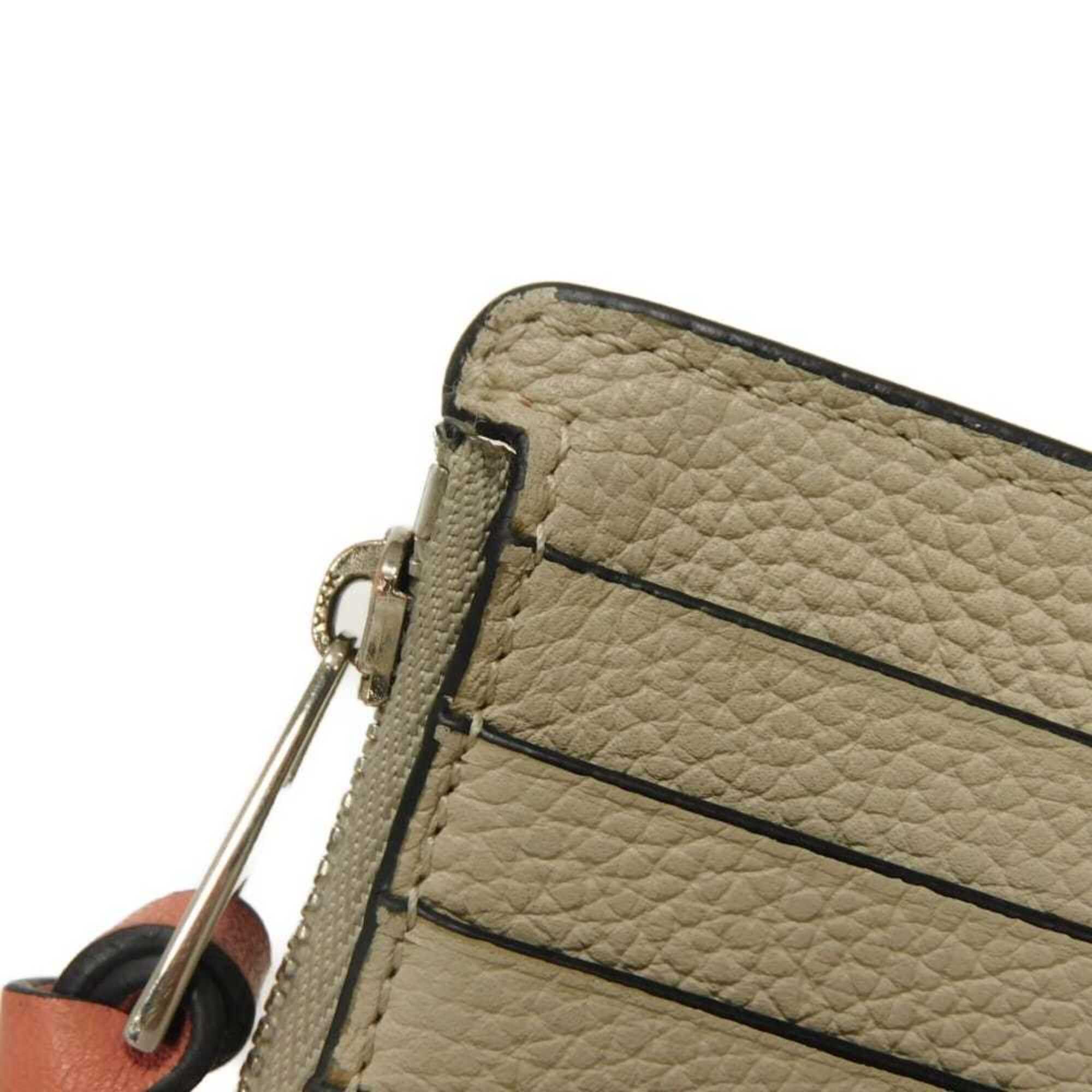 Loewe Loewe coin case/card holder, calfskin, honey, L-shaped zipper, fragment case, Anagram, Light Oats, C660Z40X04, women's. Size ONE SIZE - 25 Thumbnail