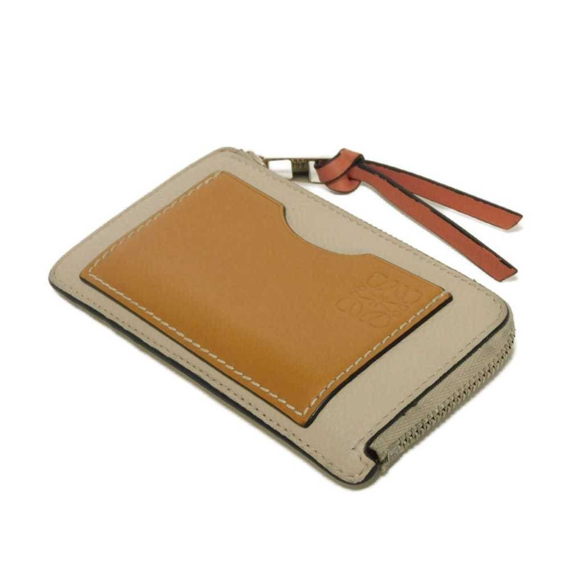 Loewe Loewe coin case/card holder, calfskin, honey, L-shaped zipper, fragment case, Anagram, Light Oats, C660Z40X04, women's. Size ONE SIZE - 4 Thumbnail