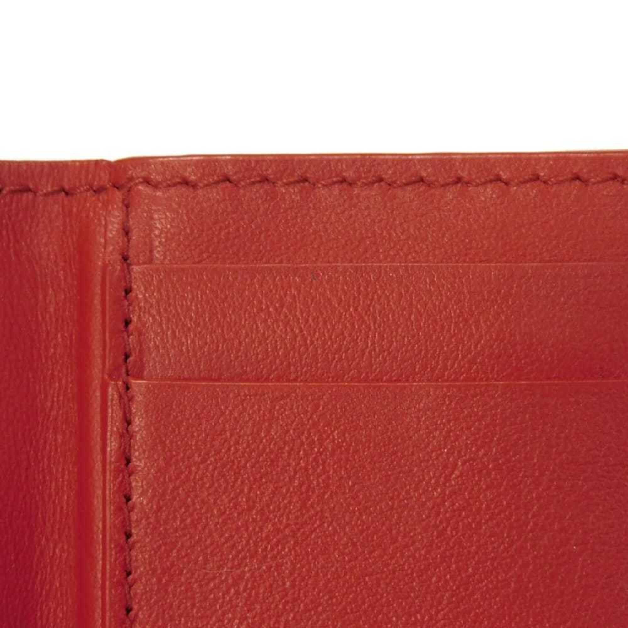 Bottega Veneta Bottega Veneta Tiny Nappa Calf Tri-fold Wallet with RFID IC Chip, Maxi Intrecciato, Red, 635561, Men's & Women's Size ONE SIZE - 17 Thumbnail