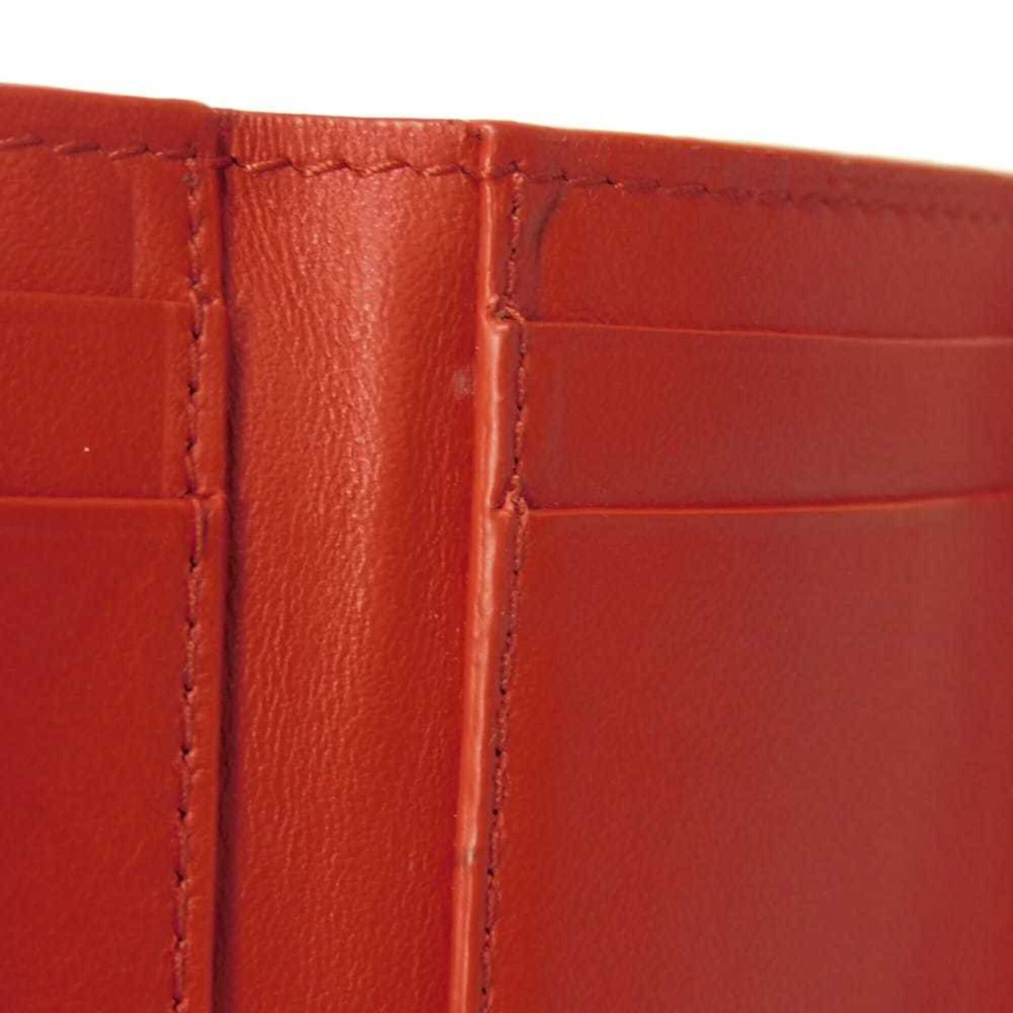 Bottega Veneta Bottega Veneta Tiny Nappa Calf Tri-fold Wallet with RFID IC Chip, Maxi Intrecciato, Red, 635561, Men's & Women's Size ONE SIZE - 14 Thumbnail