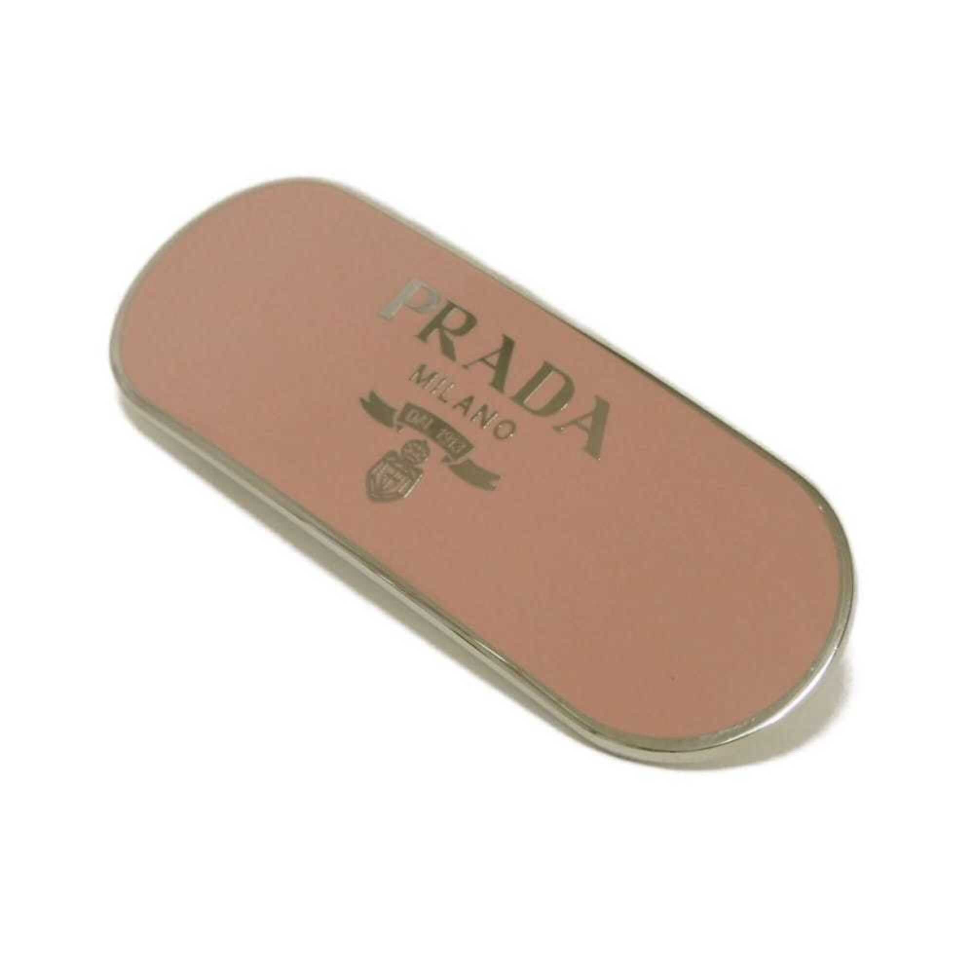 Prada Prada Barrette Logo Metal Hair Clip Enamel Pastel Pink Stainless Steel Silver Petalo 1IF022 2BA6 F0442 Women's Size ONE SIZE - 2 Thumbnail