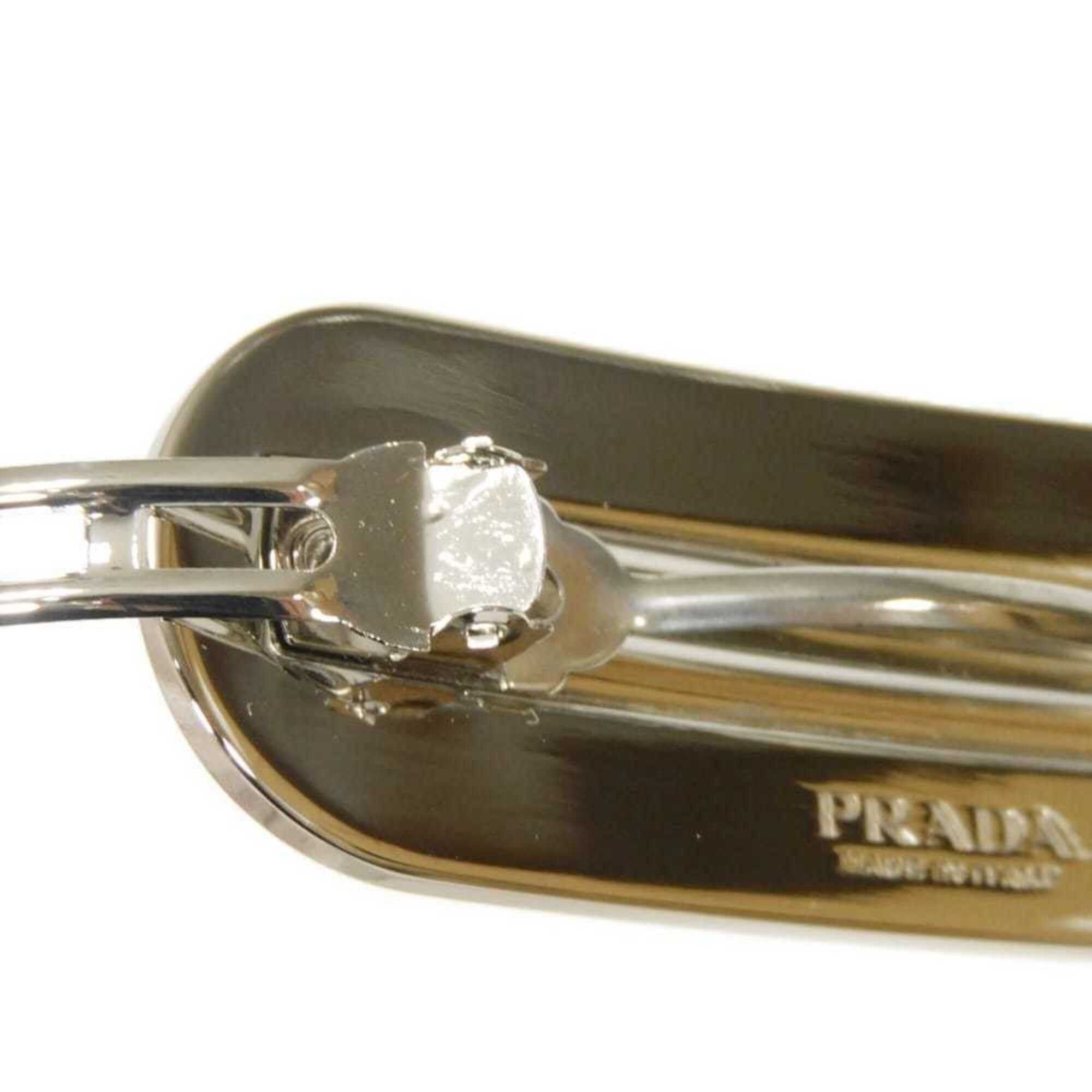 Prada Prada Barrette Logo Metal Hair Clip Enamel Pastel Pink Stainless Steel Silver Petalo 1IF022 2BA6 F0442 Women's Size ONE SIZE - 6 Thumbnail