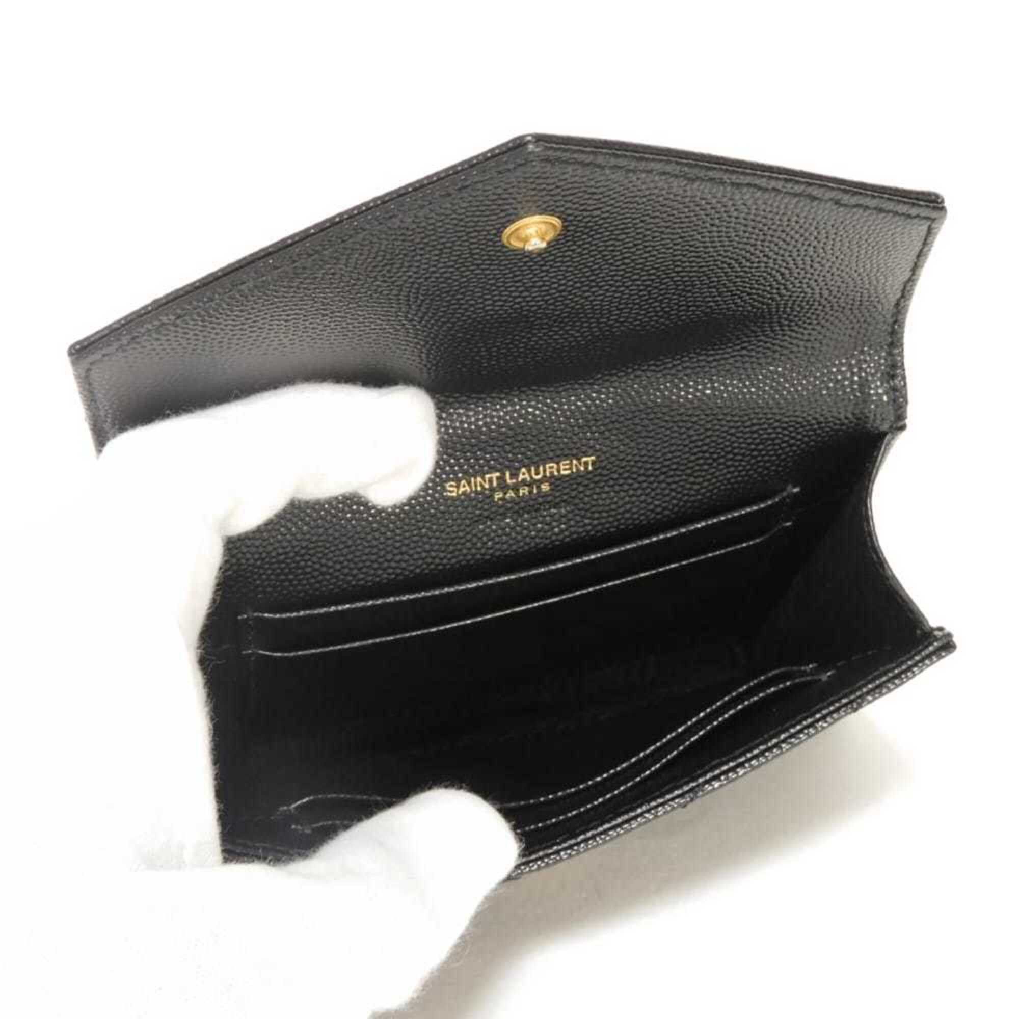 Yves Saint Laurent Yves Saint Laurent Saint Laurent Paris Monogram Small Envelope Quilted Calfskin Bi-fold Wallet, Black, 414404 BOW01 1000, Men's & Women's Size ONE SIZE - 5 Thumbnail