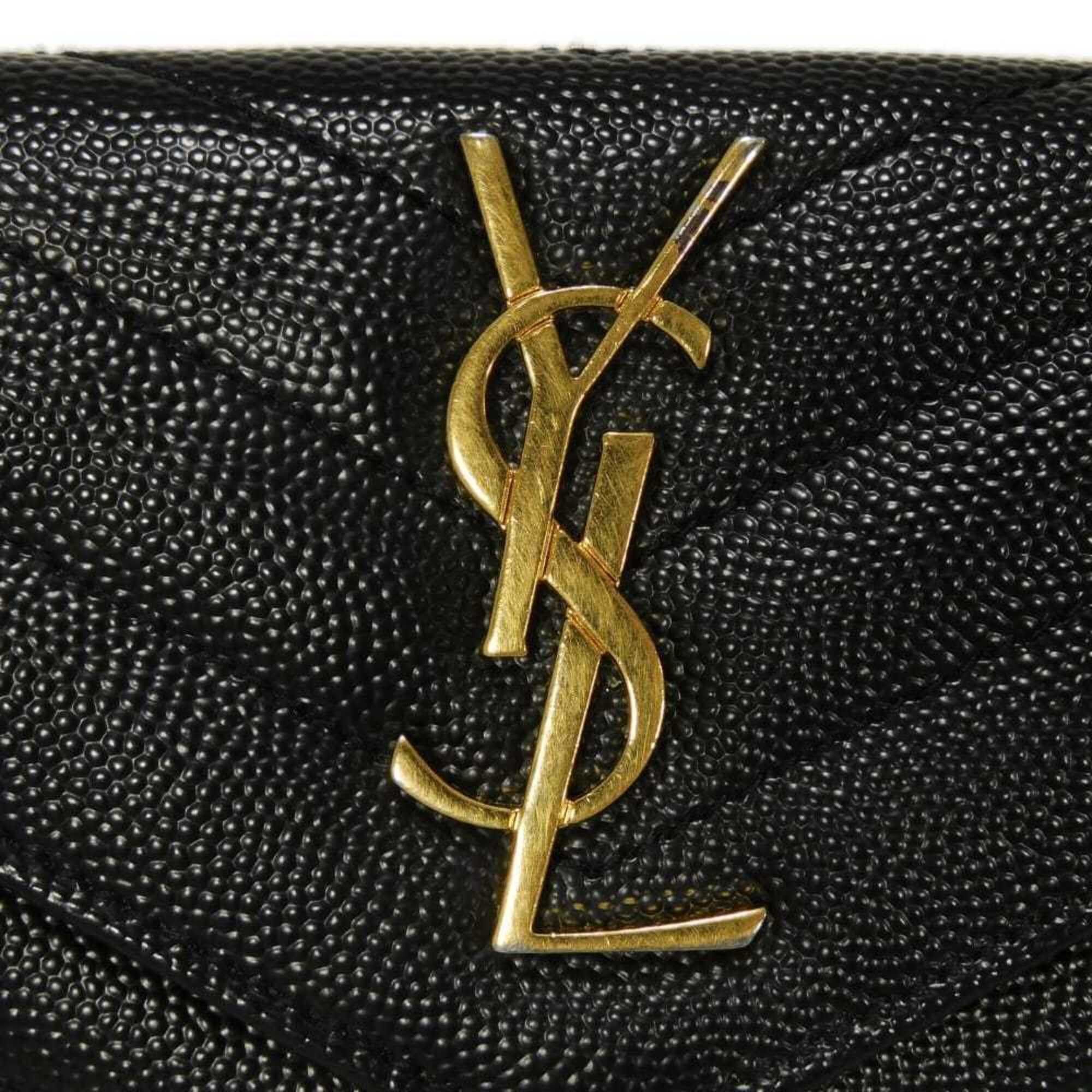 Yves Saint Laurent Yves Saint Laurent Saint Laurent Paris Monogram Small Envelope Quilted Calfskin Bi-fold Wallet, Black, 414404 BOW01 1000, Men's & Women's Size ONE SIZE - 15 Thumbnail