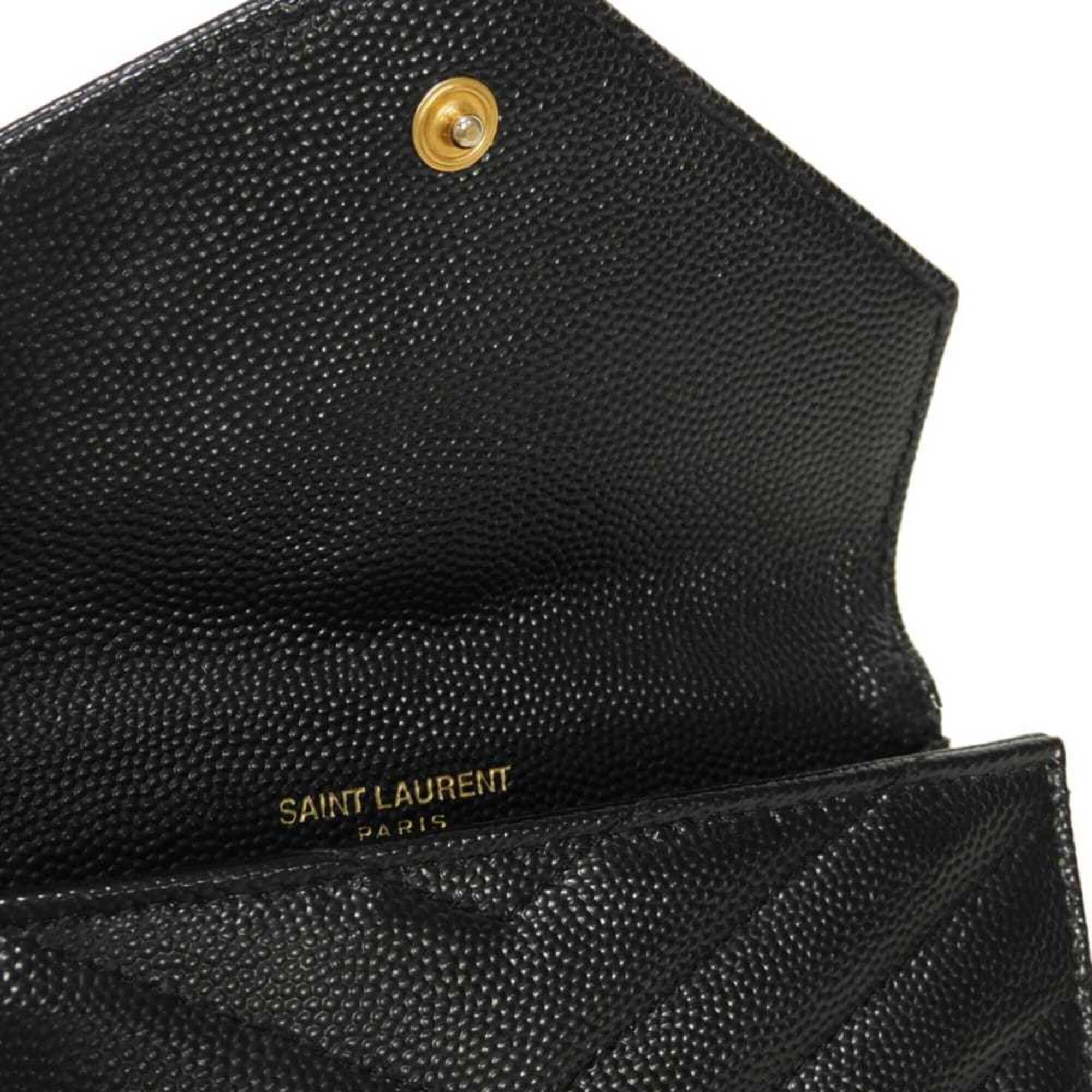 Yves Saint Laurent Yves Saint Laurent Saint Laurent Paris Monogram Small Envelope Quilted Calfskin Bi-fold Wallet, Black, 414404 BOW01 1000, Men's & Women's Size ONE SIZE - 12 Thumbnail