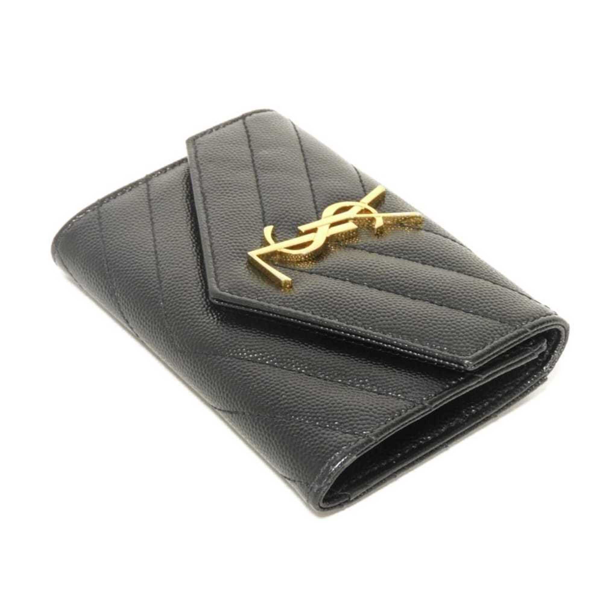 Yves Saint Laurent Yves Saint Laurent Saint Laurent Paris Monogram Small Envelope Quilted Calfskin Bi-fold Wallet, Black, 414404 BOW01 1000, Men's & Women's Size ONE SIZE - 4 Thumbnail