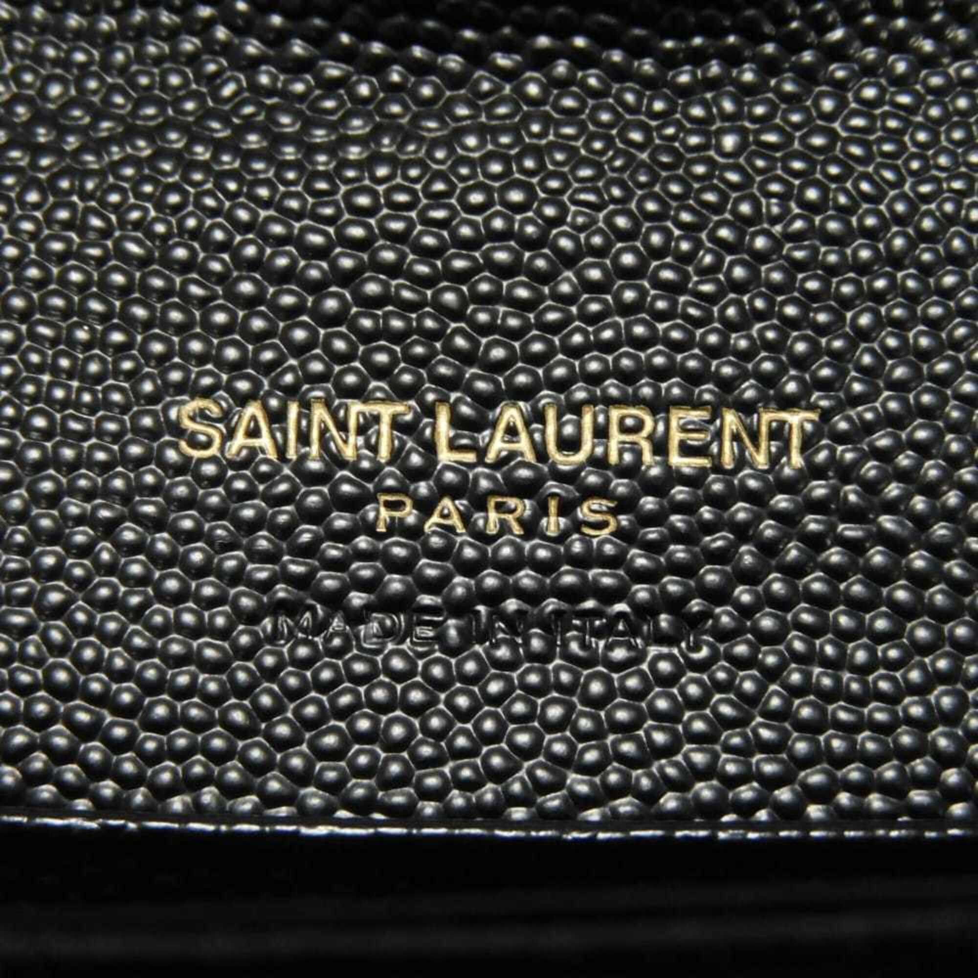 Yves Saint Laurent Yves Saint Laurent Saint Laurent Paris Monogram Small Envelope Quilted Calfskin Bi-fold Wallet, Black, 414404 BOW01 1000, Men's & Women's Size ONE SIZE - 6 Thumbnail