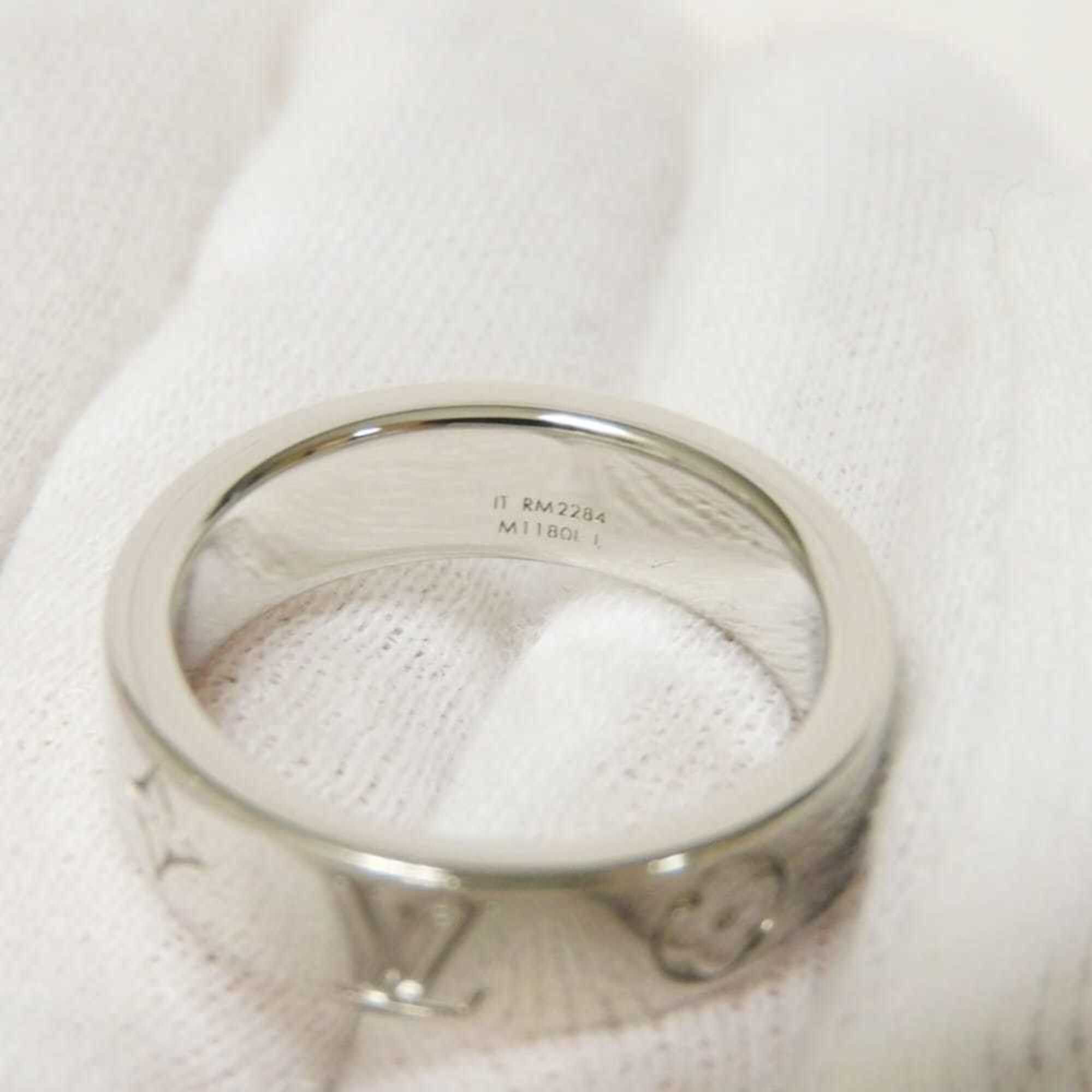 Louis Vuitton Louis Vuitton Ring, LV Mosaic Thin Flower L, Size 21, Monogram Metal, Silver, M1180L, Men's Size ONE SIZE - 4 Thumbnail