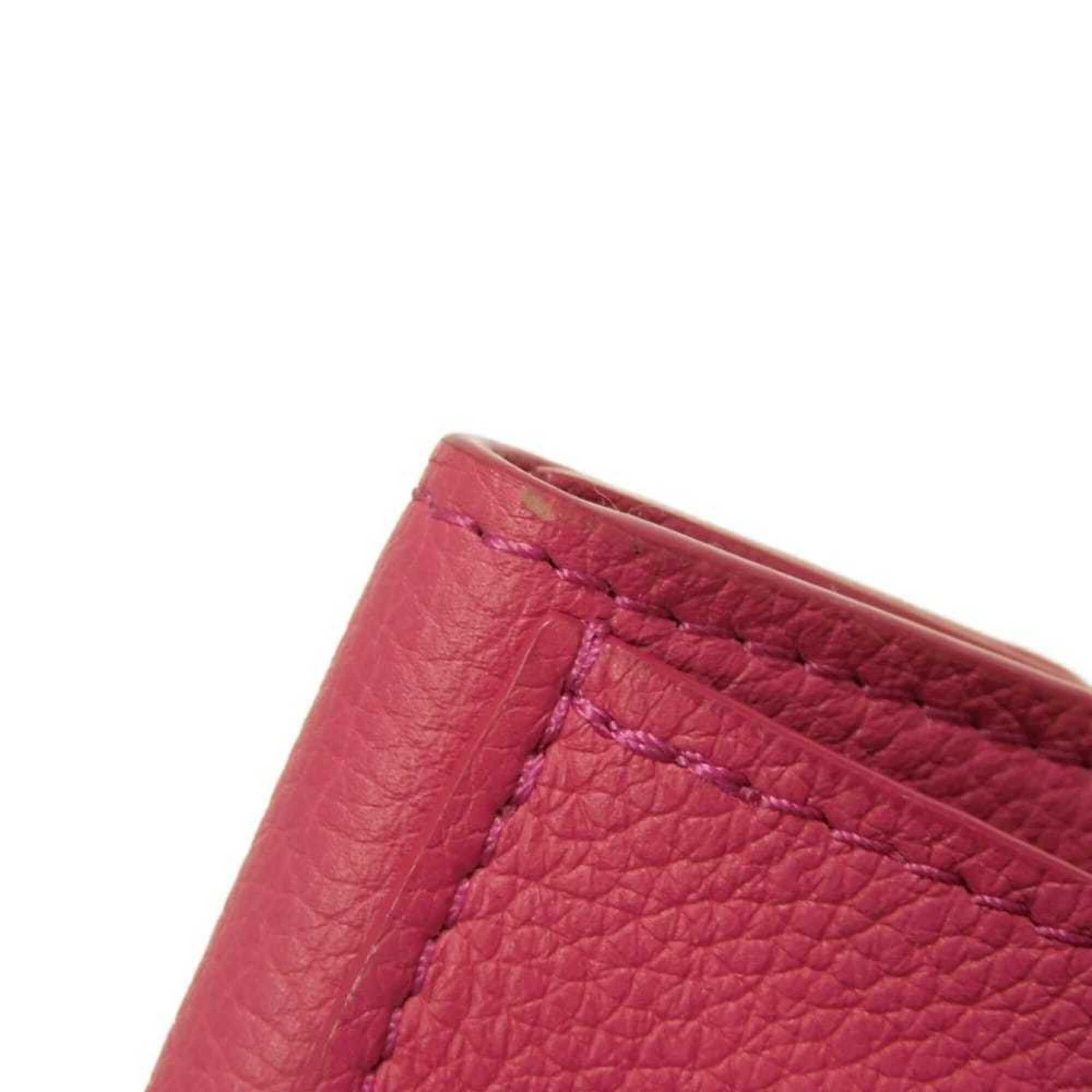 Louis Vuitton Louis Vuitton Portefeuille Lock Mini Tri-fold Wallet, Japan Limited Edition, Grain Calf Leather, Fuchsia Silver Pink Sky, M83039, Women's Size ONE SIZE - 12 Thumbnail
