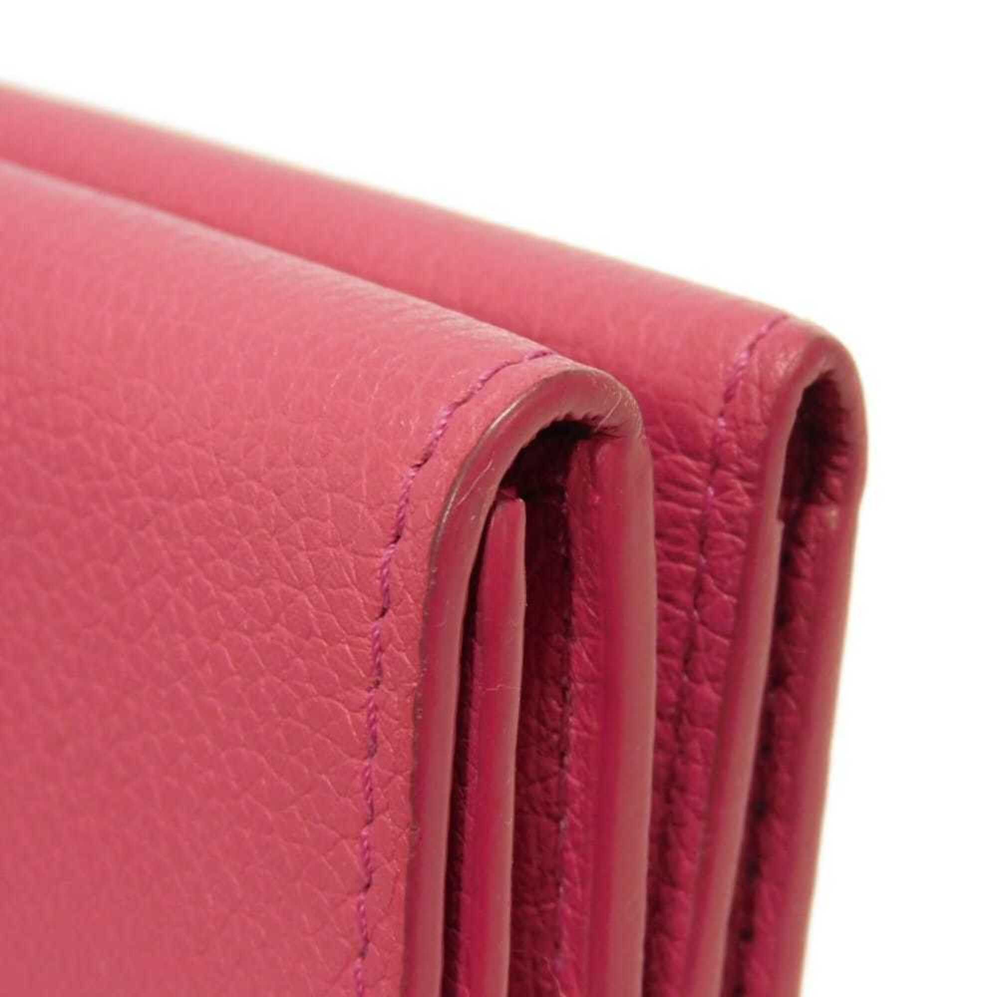 Louis Vuitton Louis Vuitton Portefeuille Lock Mini Tri-fold Wallet, Japan Limited Edition, Grain Calf Leather, Fuchsia Silver Pink Sky, M83039, Women's Size ONE SIZE - 23 Thumbnail
