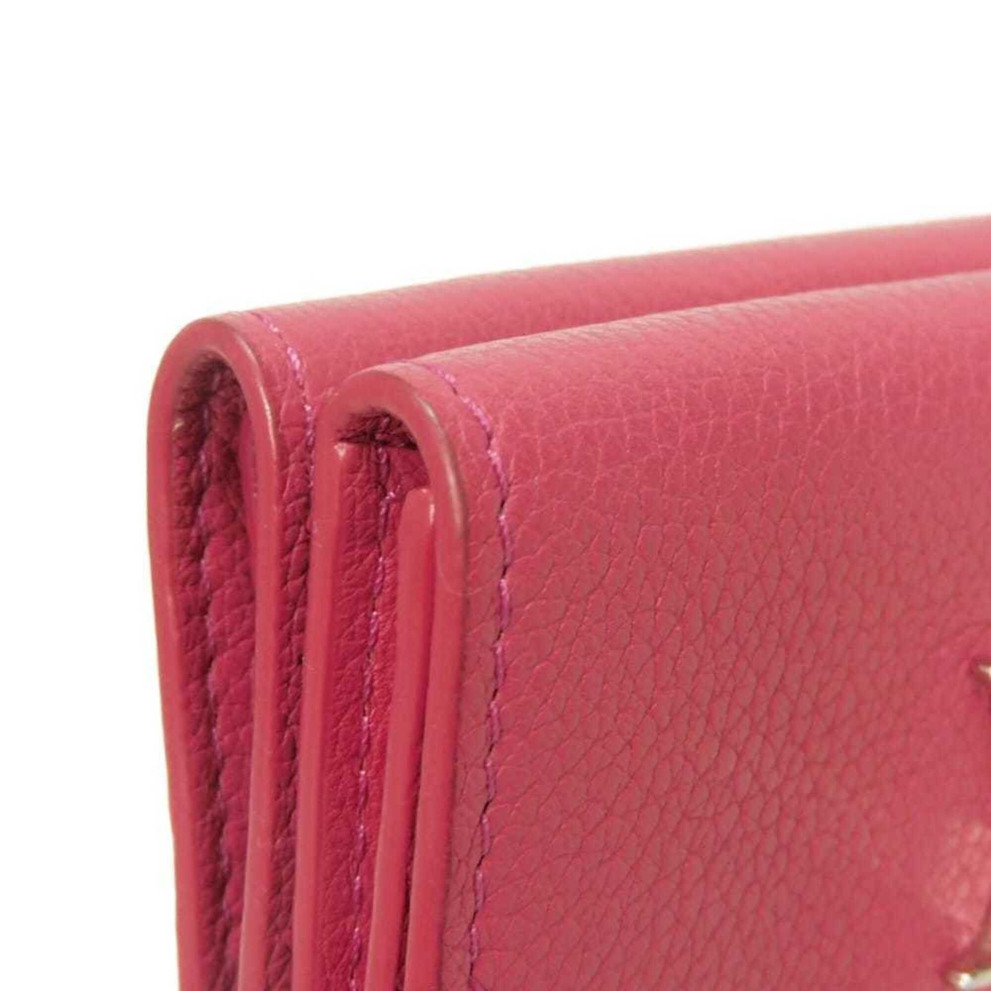 Louis Vuitton Louis Vuitton Portefeuille Lock Mini Tri-fold Wallet, Japan Limited Edition, Grain Calf Leather, Fuchsia Silver Pink Sky, M83039, Women's Size ONE SIZE - 25 Thumbnail