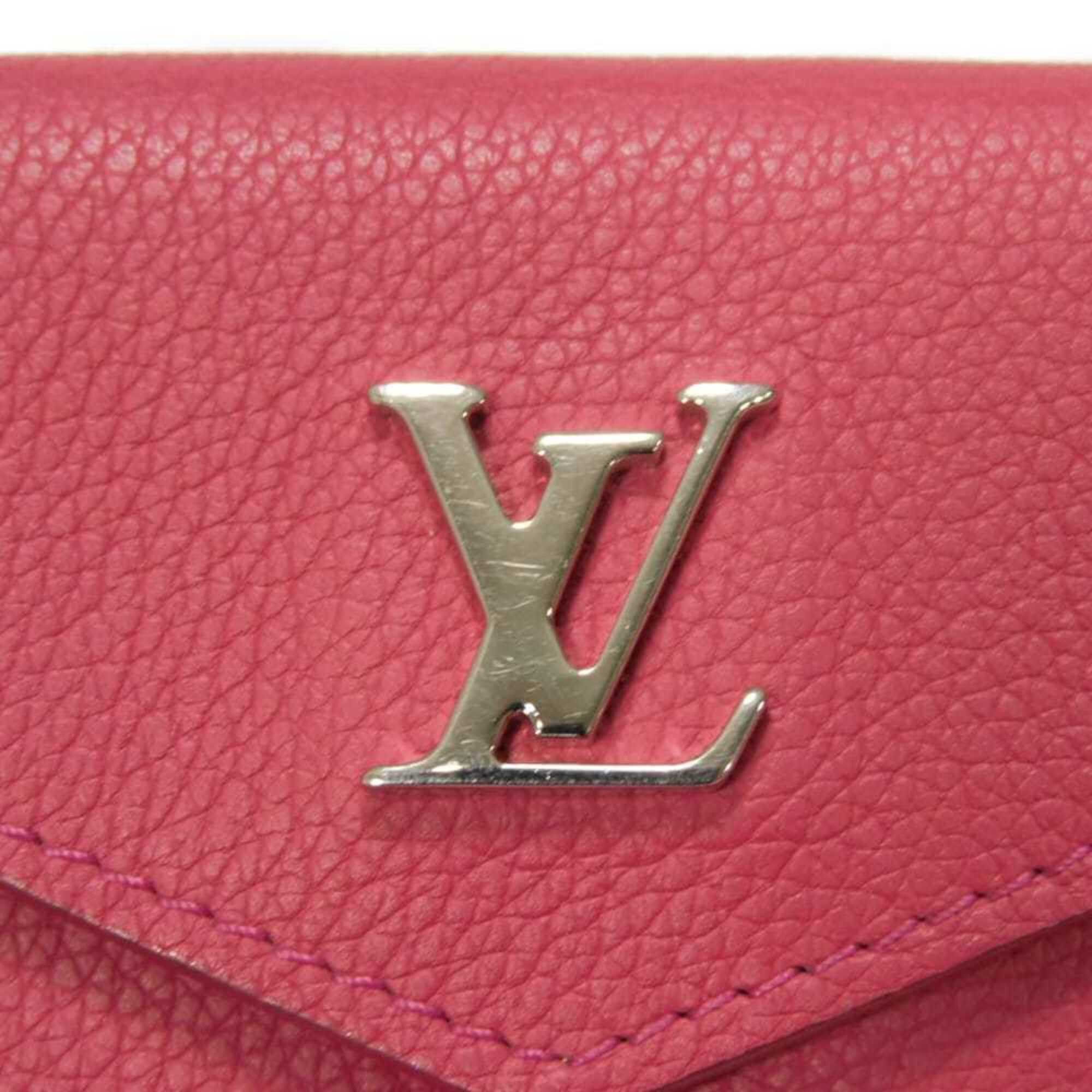 Louis Vuitton Louis Vuitton Portefeuille Lock Mini Tri-fold Wallet, Japan Limited Edition, Grain Calf Leather, Fuchsia Silver Pink Sky, M83039, Women's Size ONE SIZE - 4 Thumbnail