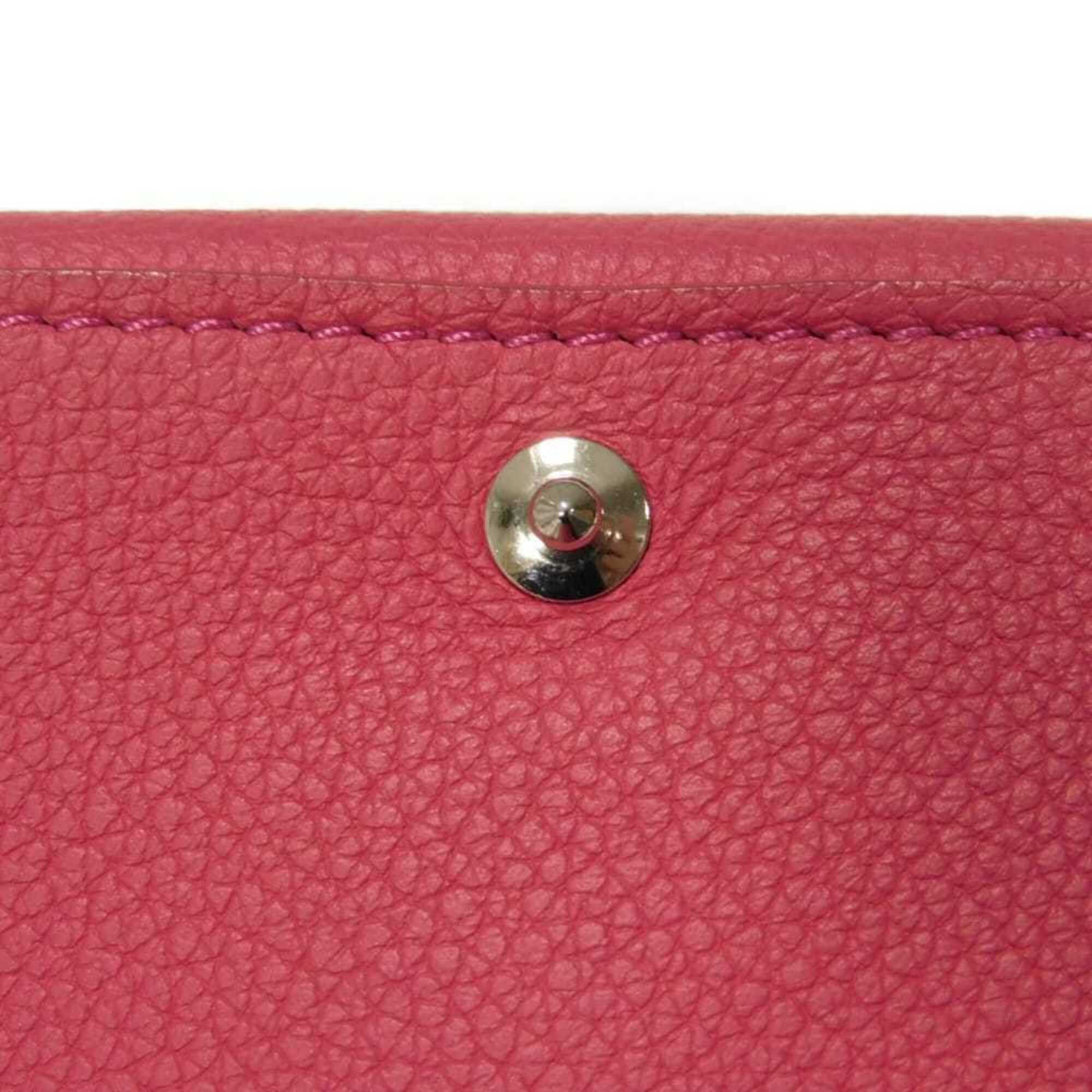 Louis Vuitton Louis Vuitton Portefeuille Lock Mini Tri-fold Wallet, Japan Limited Edition, Grain Calf Leather, Fuchsia Silver Pink Sky, M83039, Women's Size ONE SIZE - 8 Thumbnail