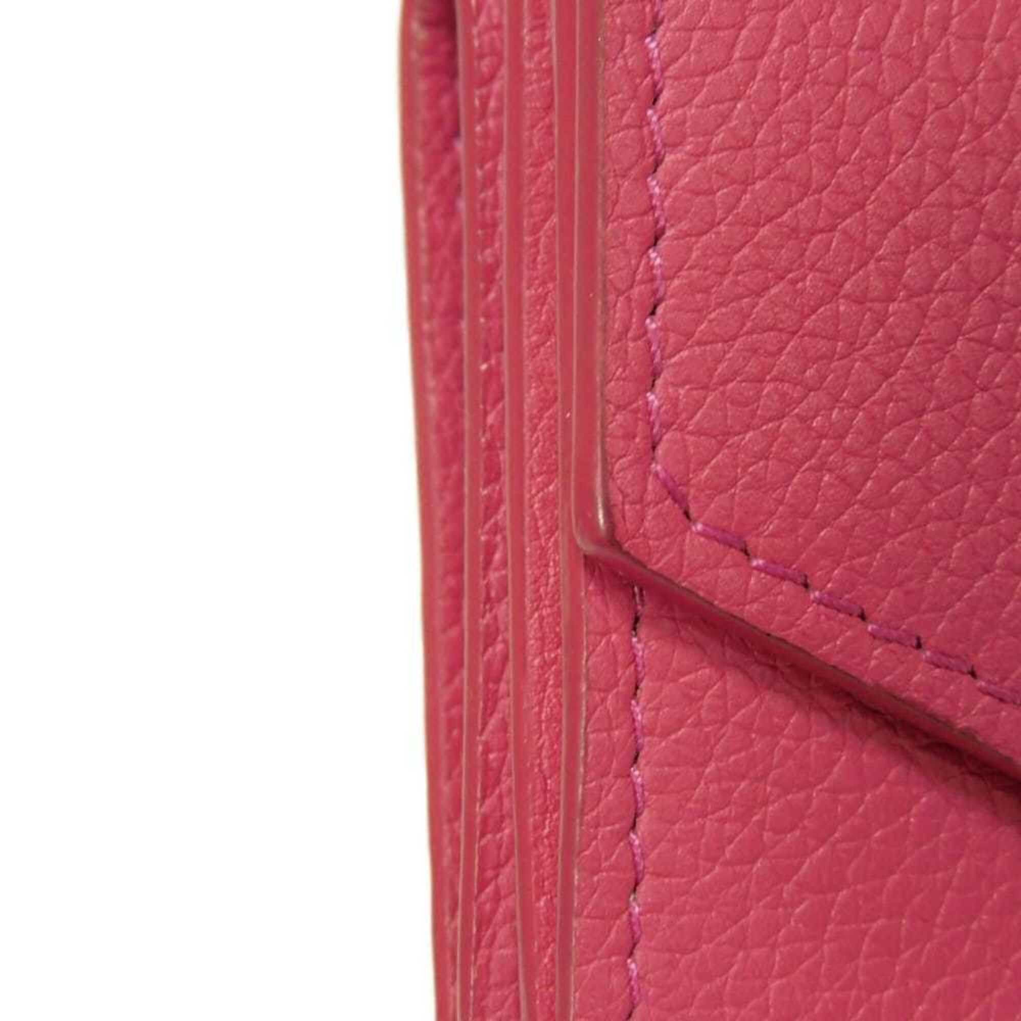 Louis Vuitton Louis Vuitton Portefeuille Lock Mini Tri-fold Wallet, Japan Limited Edition, Grain Calf Leather, Fuchsia Silver Pink Sky, M83039, Women's Size ONE SIZE - 21 Thumbnail