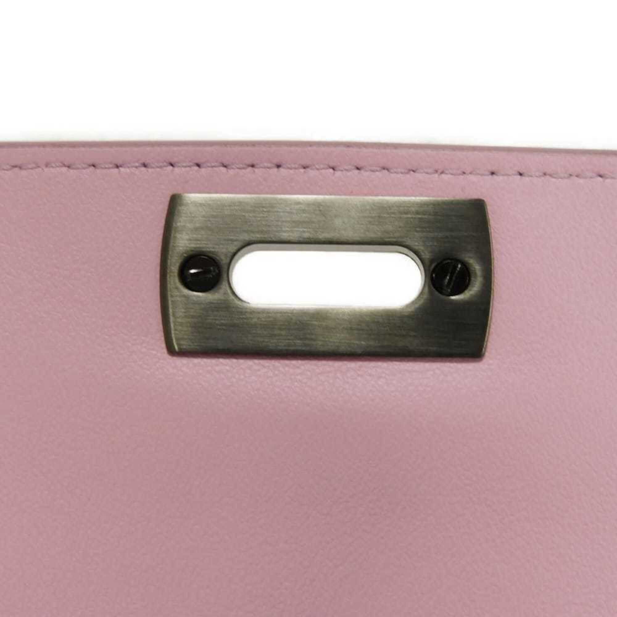Salvatore Ferragamo Salvatore Ferragamo Wanda Long Flap Wallet, New Logo, Calfskin, Pink, Tri-fold, Gancini Bubblegum, 220433, Women's Size ONE SIZE - 7 Thumbnail