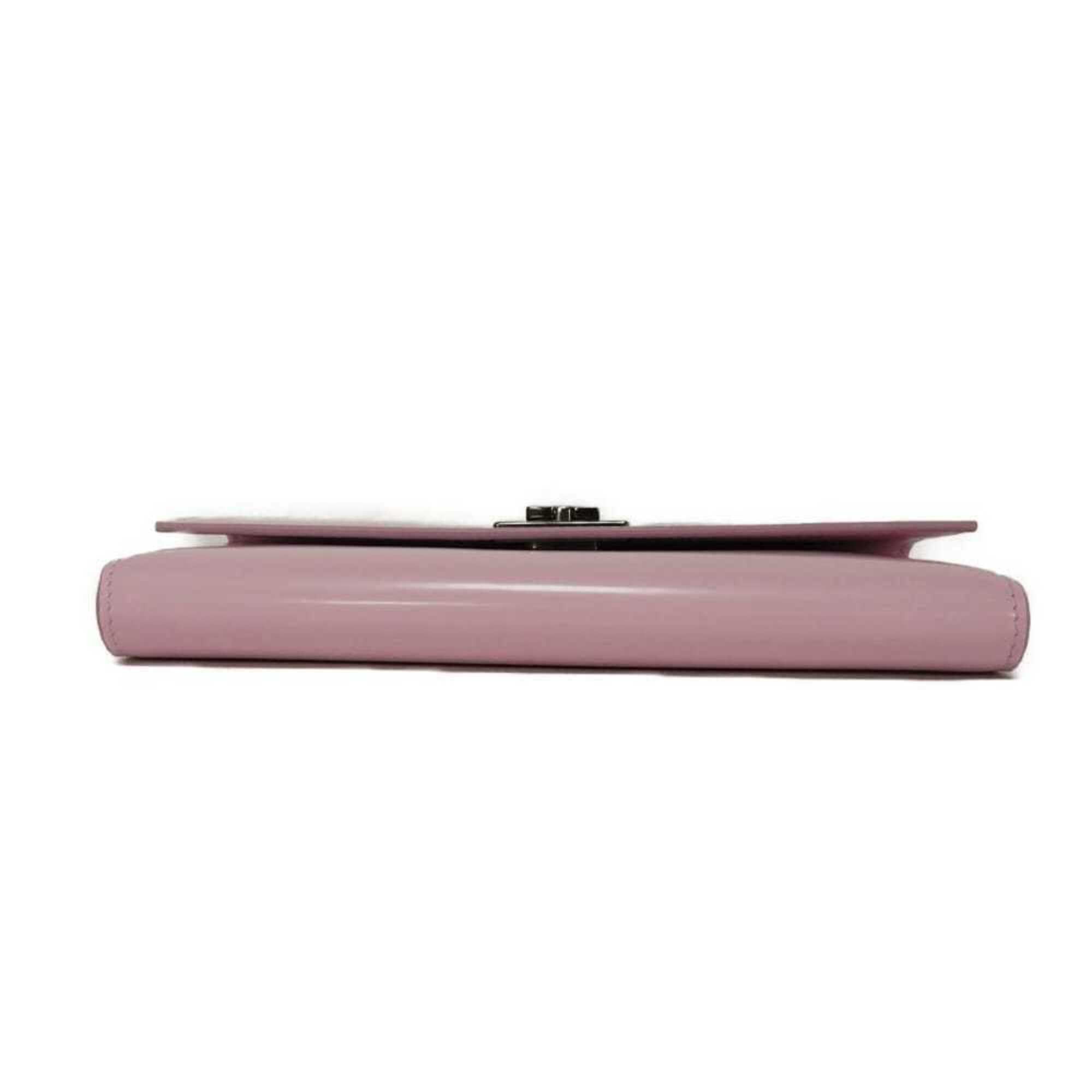 Salvatore Ferragamo Salvatore Ferragamo Wanda Long Flap Wallet, New Logo, Calfskin, Pink, Tri-fold, Gancini Bubblegum, 220433, Women's Size ONE SIZE - 17 Thumbnail