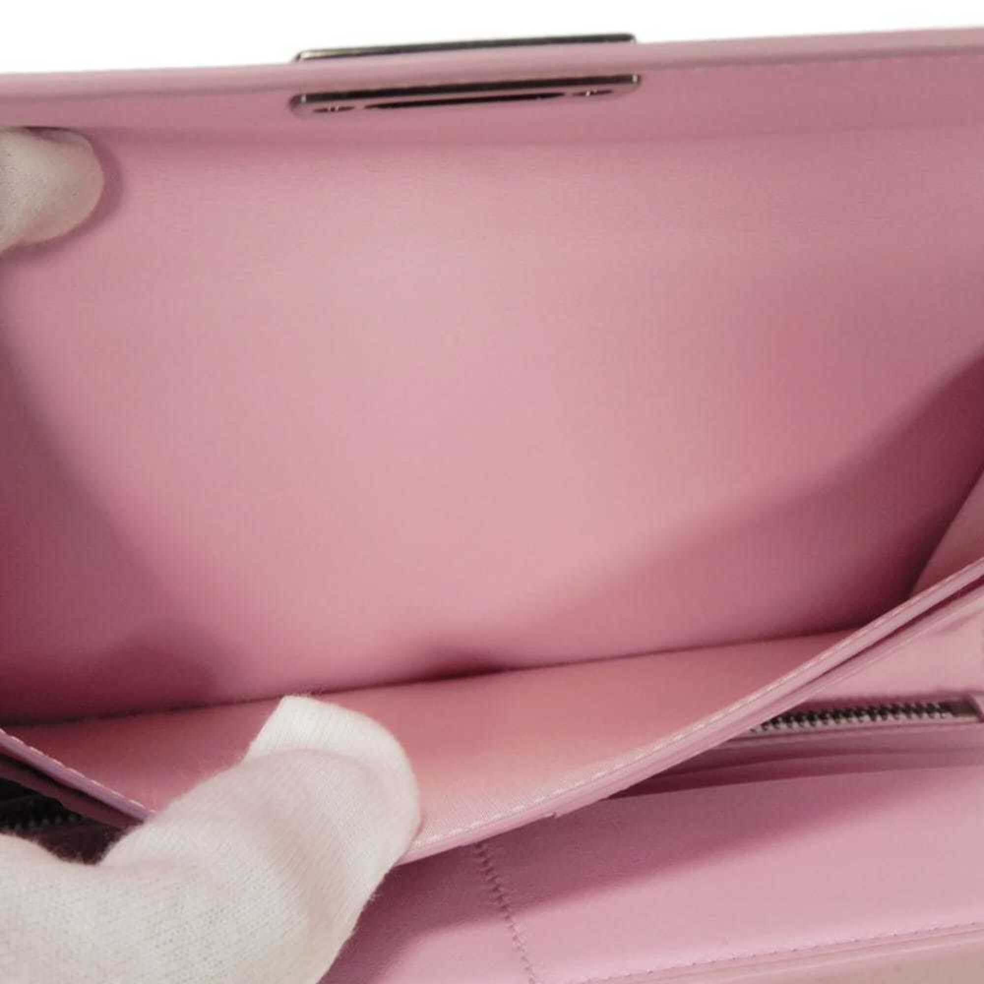 Salvatore Ferragamo Salvatore Ferragamo Wanda Long Flap Wallet, New Logo, Calfskin, Pink, Tri-fold, Gancini Bubblegum, 220433, Women's Size ONE SIZE - 10 Thumbnail