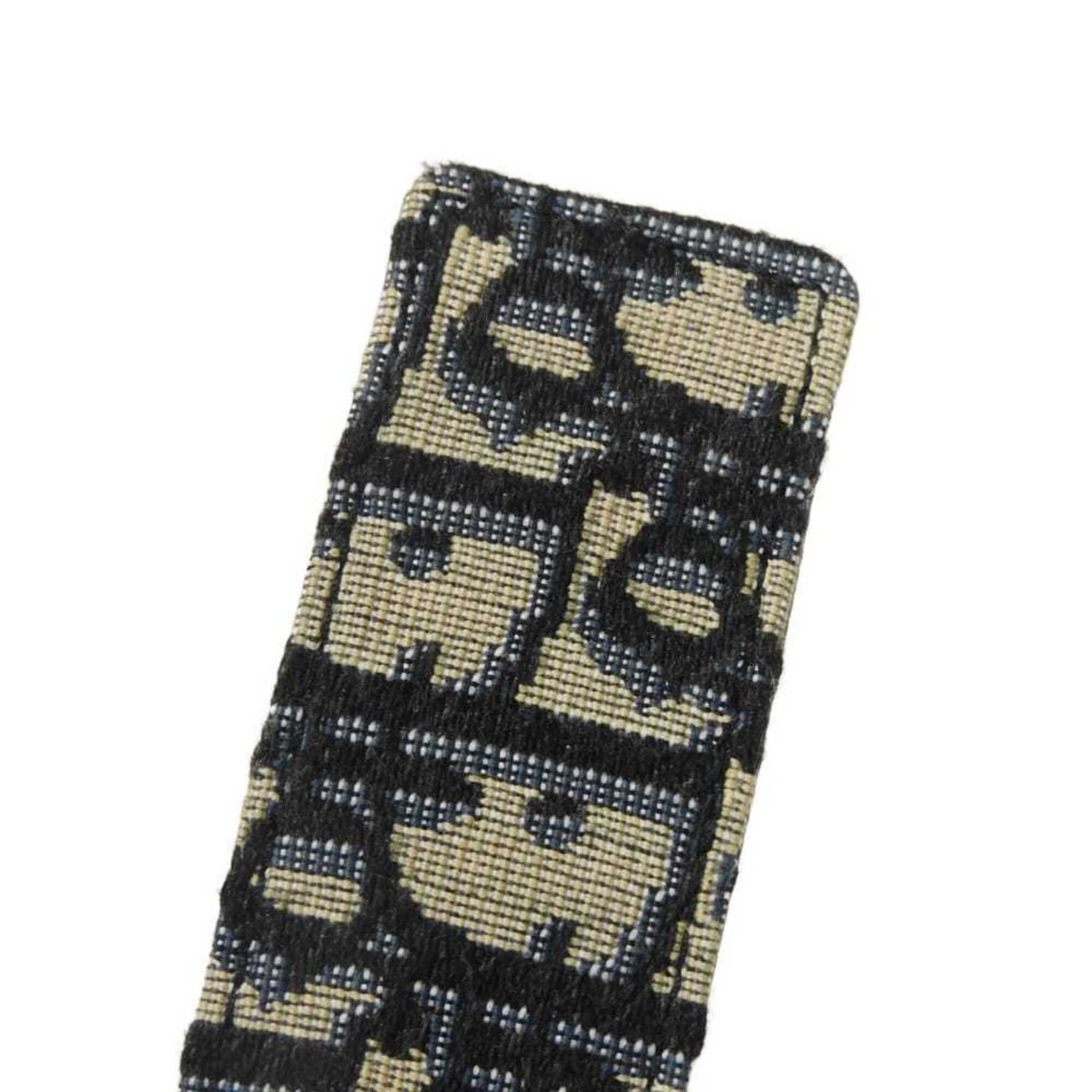 Dior Christian Dior Dior belt, size 30 Montaigne, 35mm, 75cm, CD logo, calfskin, black/navy, oblique jacquard, cotton, beige, women's. Size ONE SIZE - 7 Thumbnail