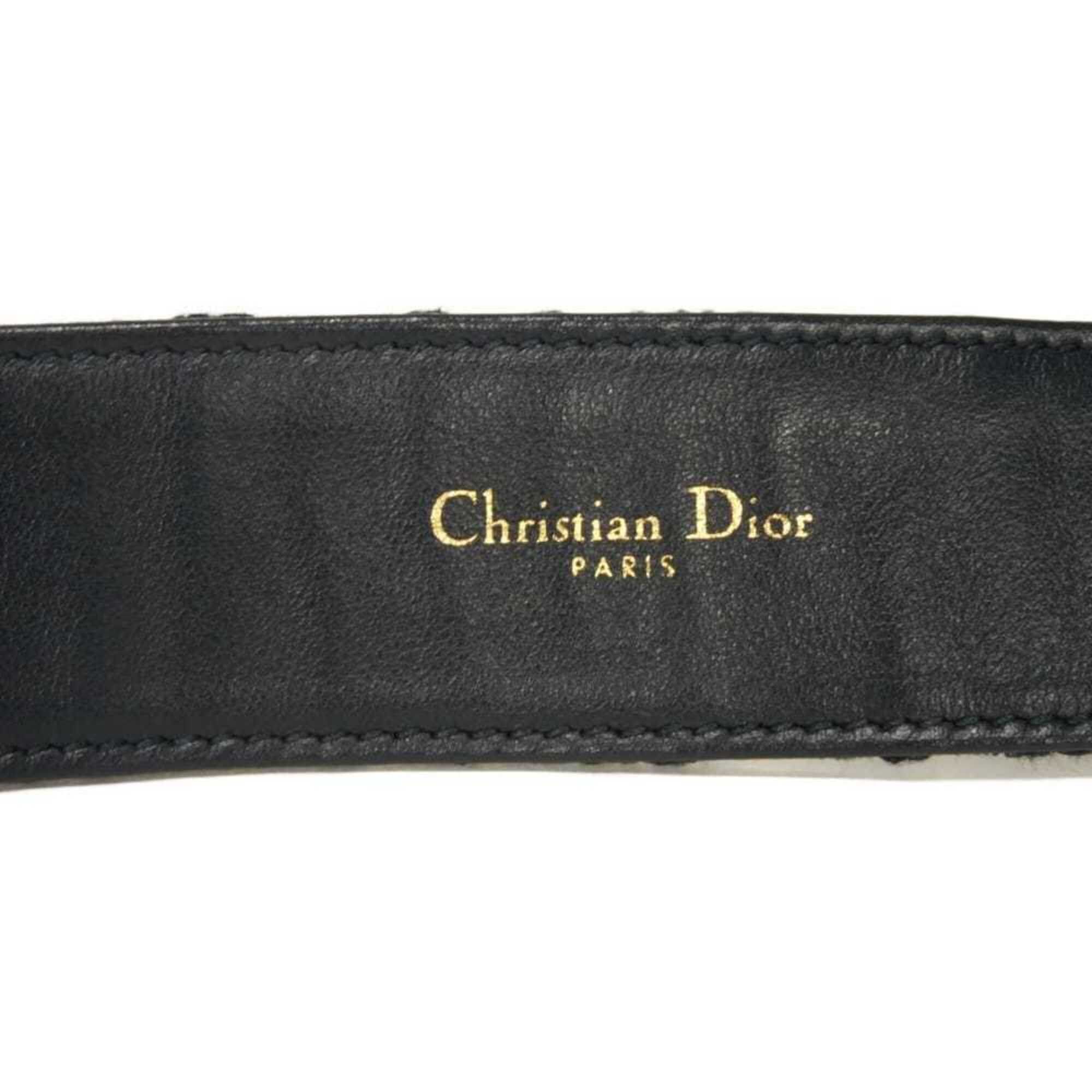 Dior Christian Dior Dior belt, size 30 Montaigne, 35mm, 75cm, CD logo, calfskin, black/navy, oblique jacquard, cotton, beige, women's. Size ONE SIZE - 10 Thumbnail