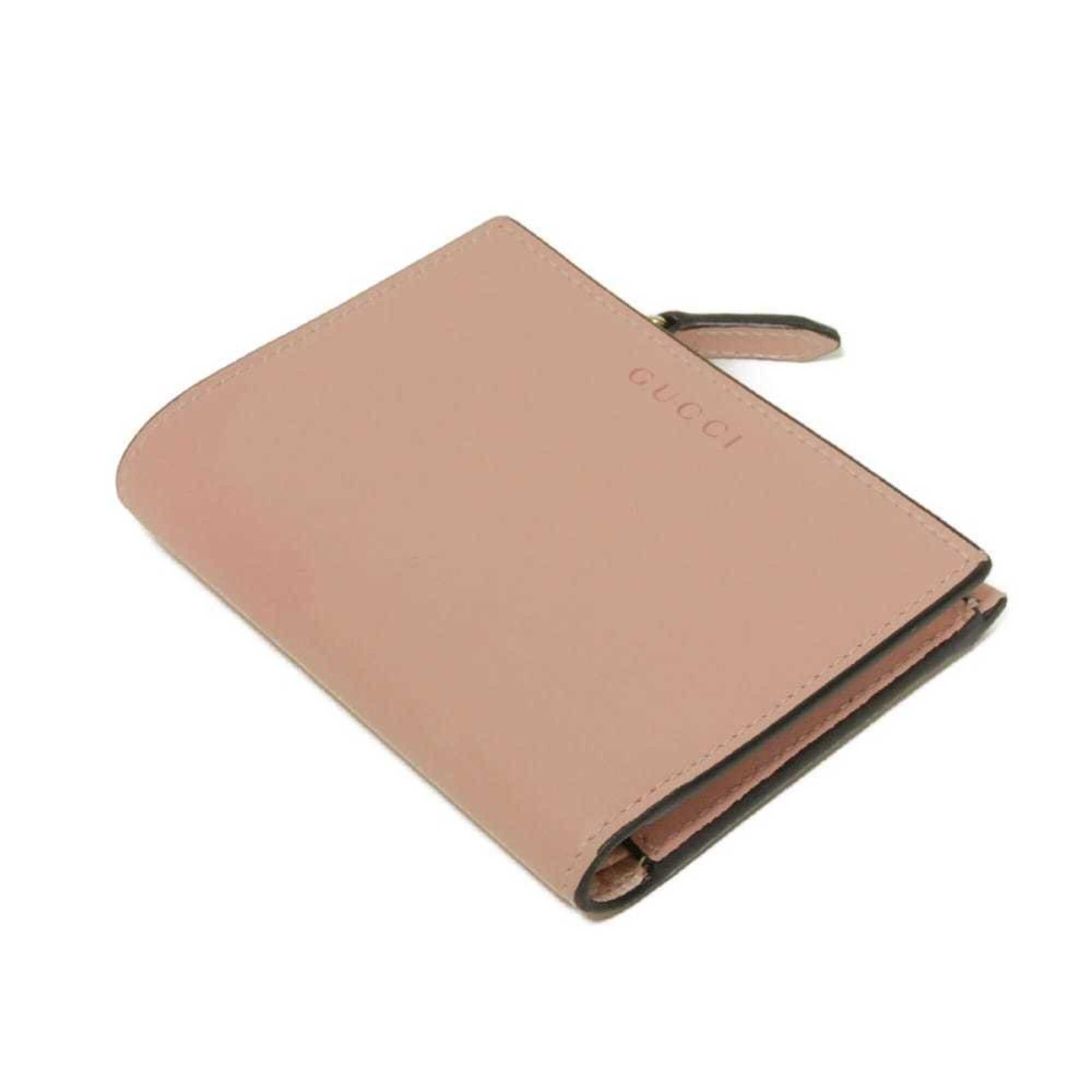 Gucci Gucci Bi-fold Wallet, GG Emblem, Medium Zip, Logo, Smooth Calfskin, Supreme, Dusty Pink, 826718 AAEQ7 6941, Women's Size ONE SIZE - 4 Thumbnail