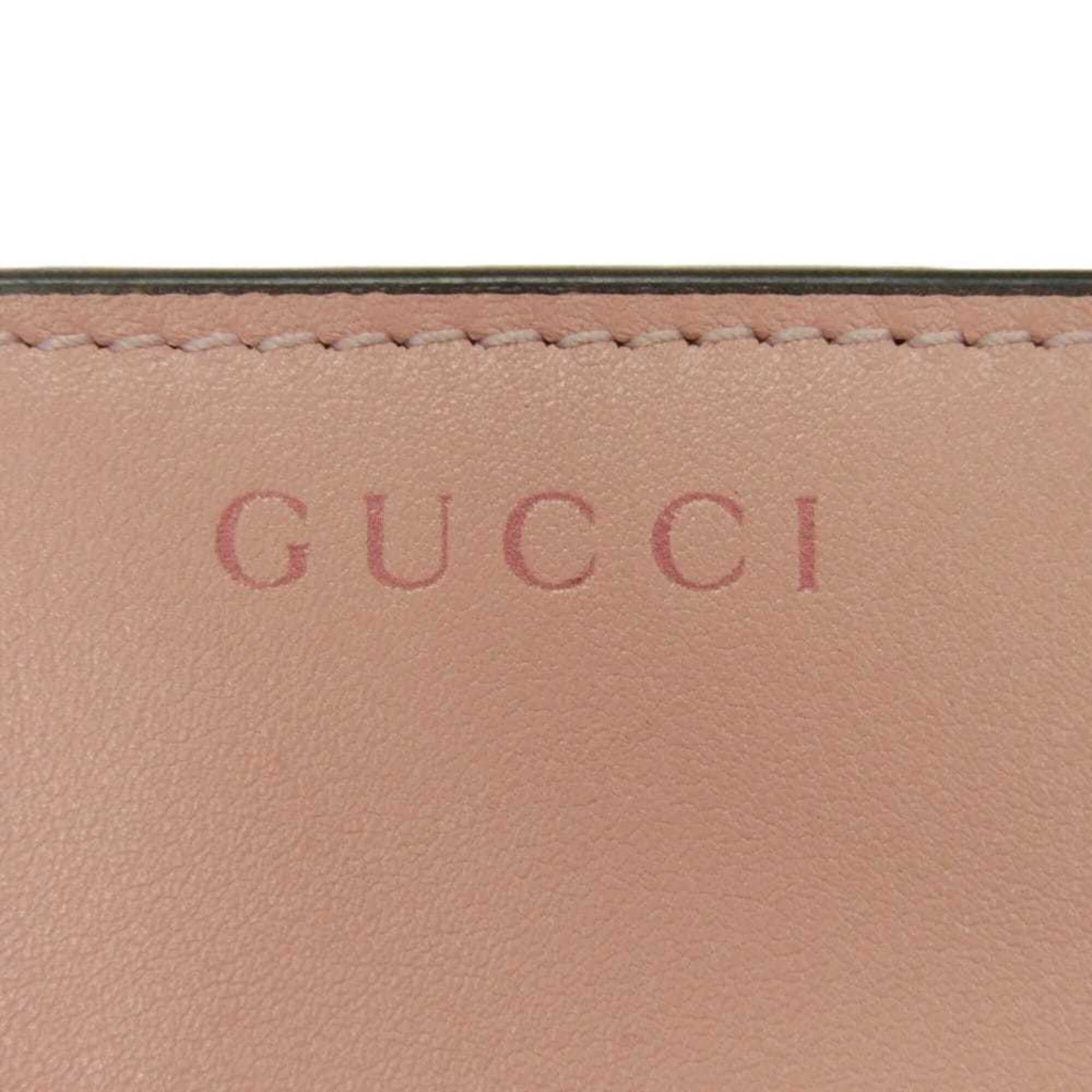 Gucci Gucci Bi-fold Wallet, GG Emblem, Medium Zip, Logo, Smooth Calfskin, Supreme, Dusty Pink, 826718 AAEQ7 6941, Women's Size ONE SIZE - 20 Thumbnail