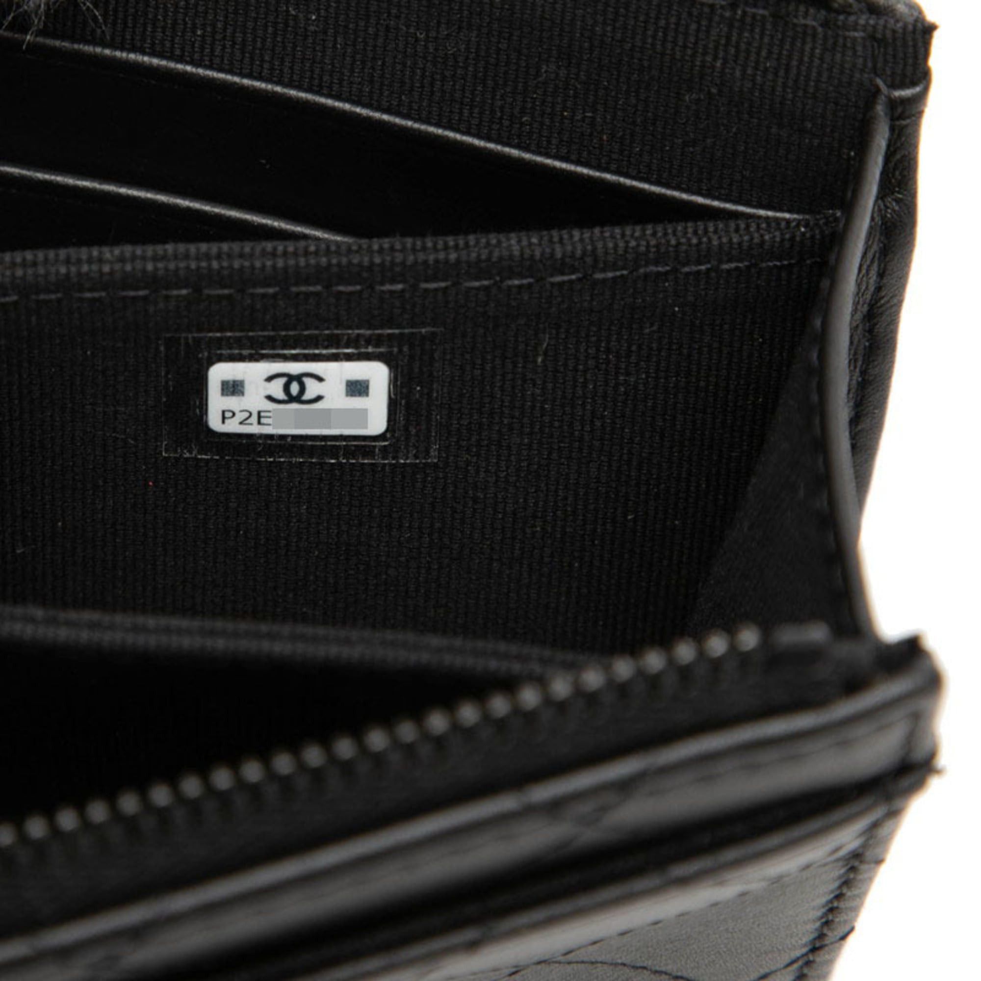 Chanel Chanel Coco Mark Matelassé Wallet/Coin Case Compact Wallet L-shaped Zipper AP3997 So Black Leather Women's CHANEL Size ONE SIZE - 6 Thumbnail