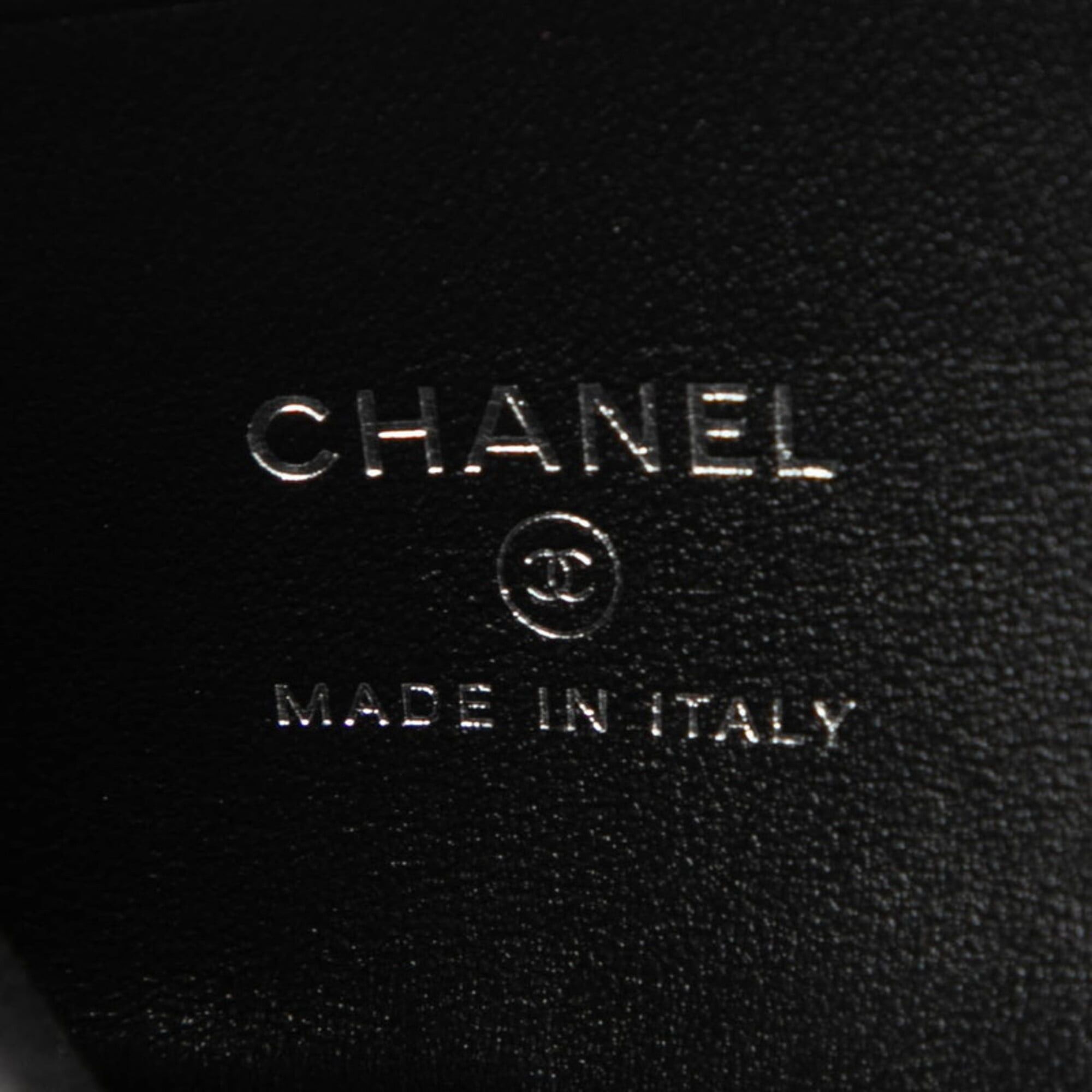 Chanel Chanel Coco Mark Matelassé Wallet/Coin Case Compact Wallet L-shaped Zipper AP3997 So Black Leather Women's CHANEL Size ONE SIZE - 5 Thumbnail