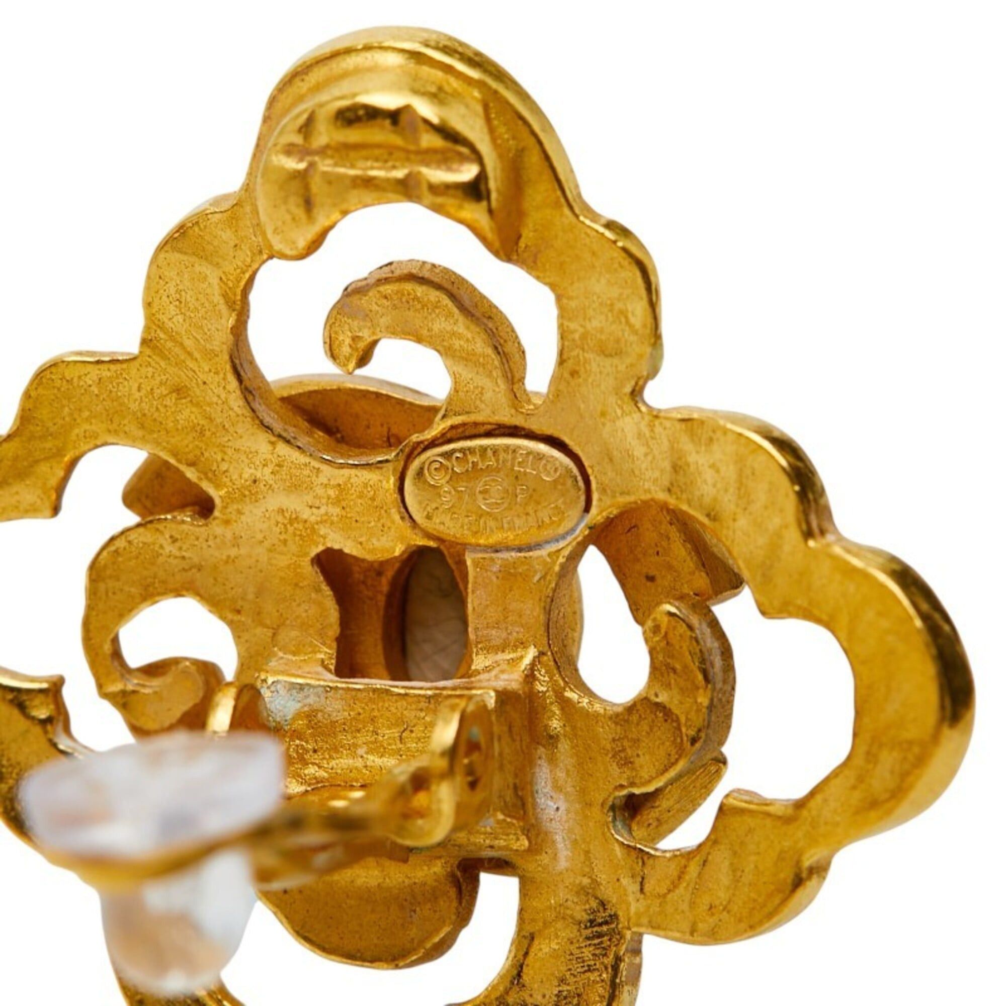 Chanel Chanel Vintage Coco Mark Earrings, Gold Plated, Women's CHANEL Size ONE SIZE - 4 Thumbnail