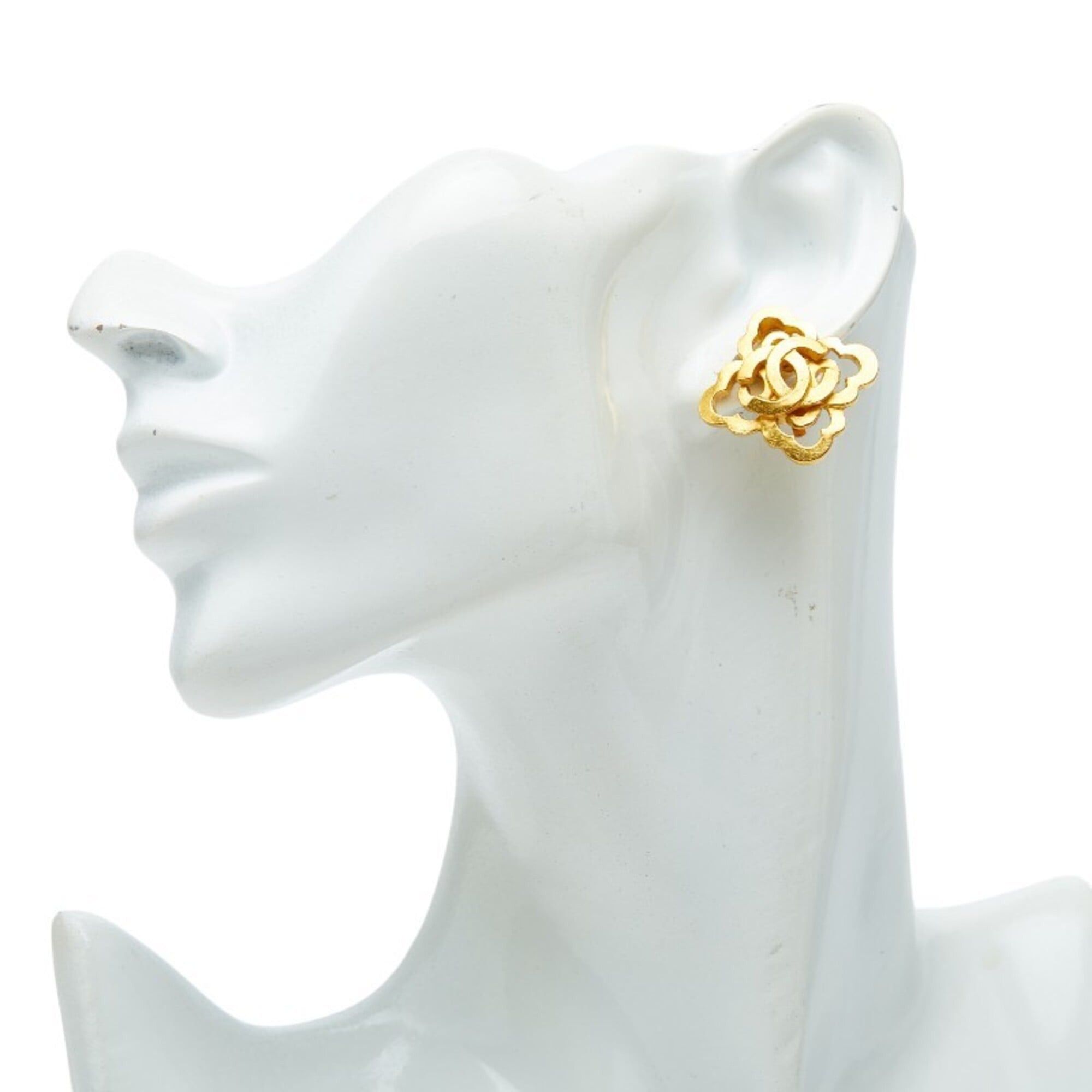 Chanel Chanel Vintage Coco Mark Earrings, Gold Plated, Women's CHANEL Size ONE SIZE - 5 Thumbnail