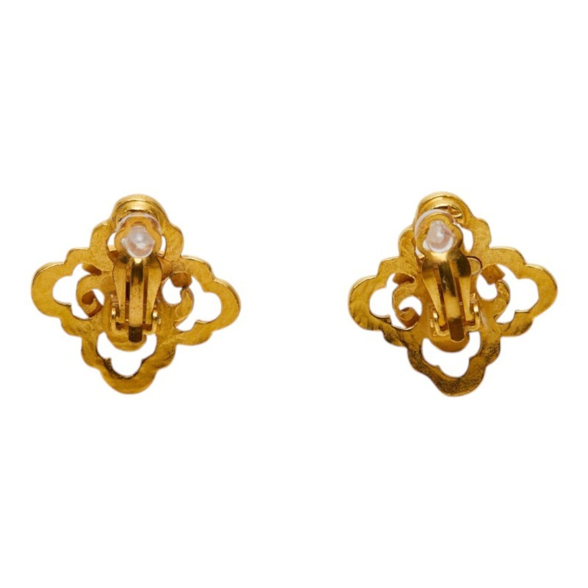 Chanel Chanel Vintage Coco Mark Earrings, Gold Plated, Women's CHANEL Size ONE SIZE - 3 Thumbnail