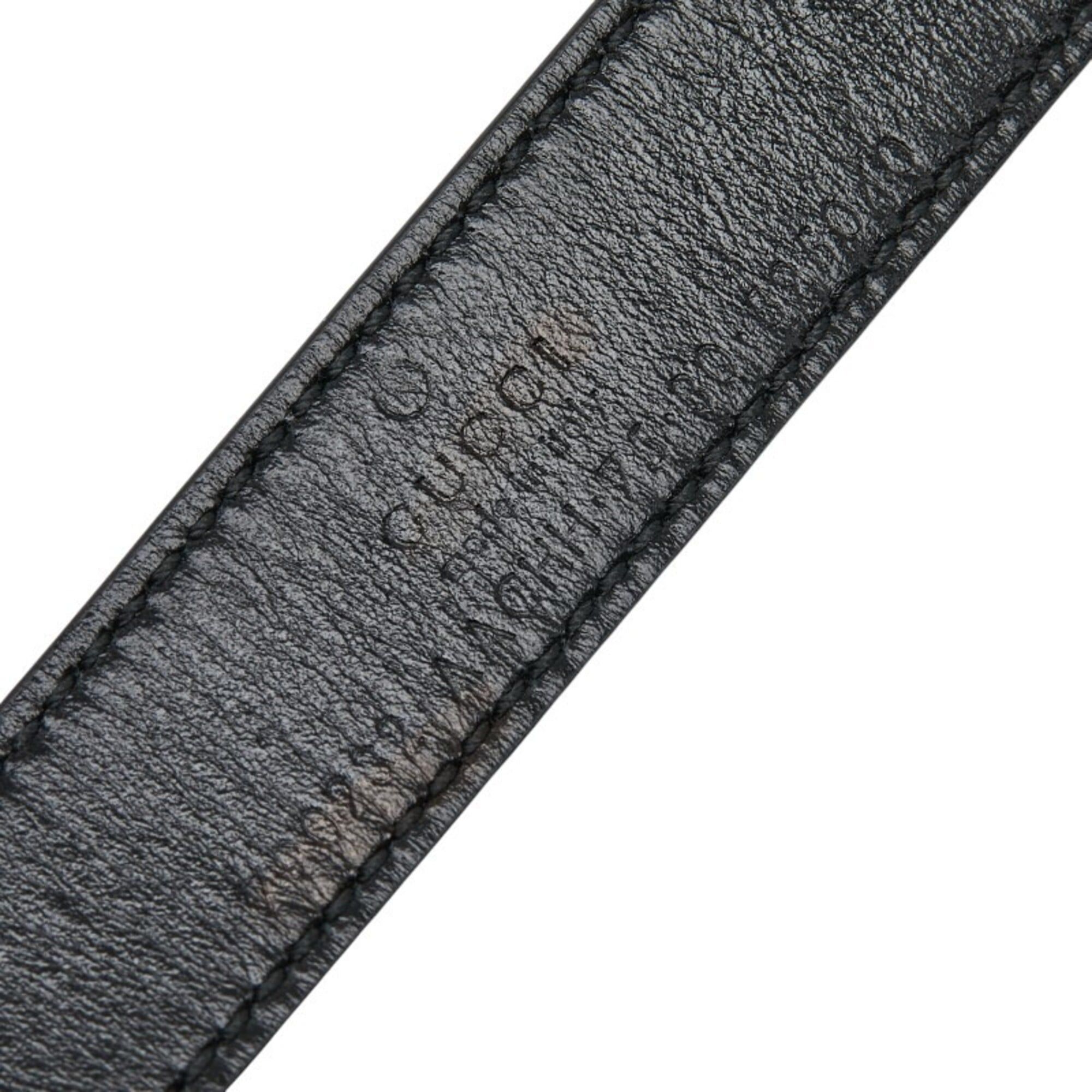 Gucci Gucci Double G Buckle Slim Belt 790232 Black Gold Leather Plated Women's GUCCI Size ONE SIZE - 6 Thumbnail
