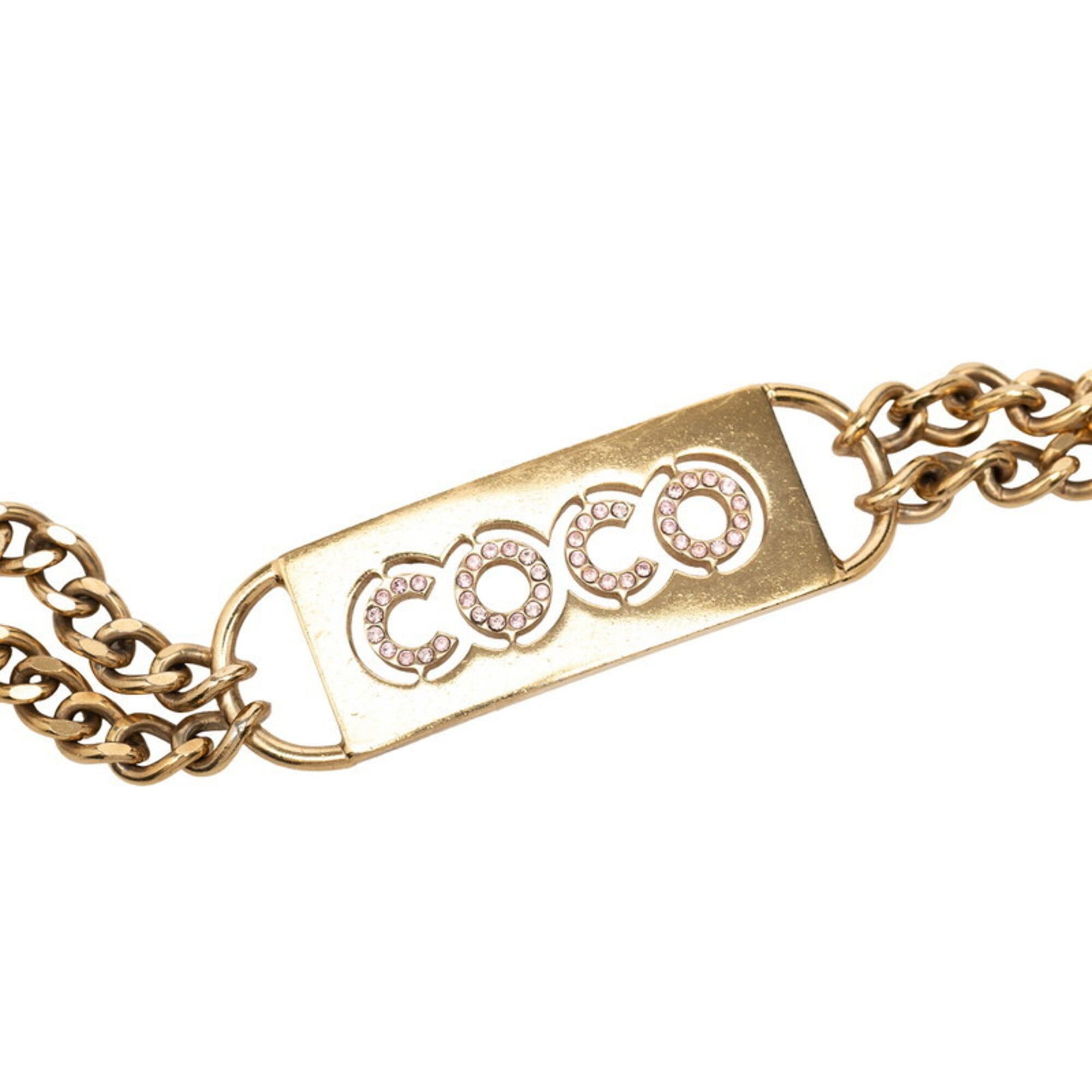 Chanel Chanel Coco Mark Logo Plate Chain Belt, 02P Engraving, Gold Plated, Women's. Size ONE SIZE - 2 Thumbnail