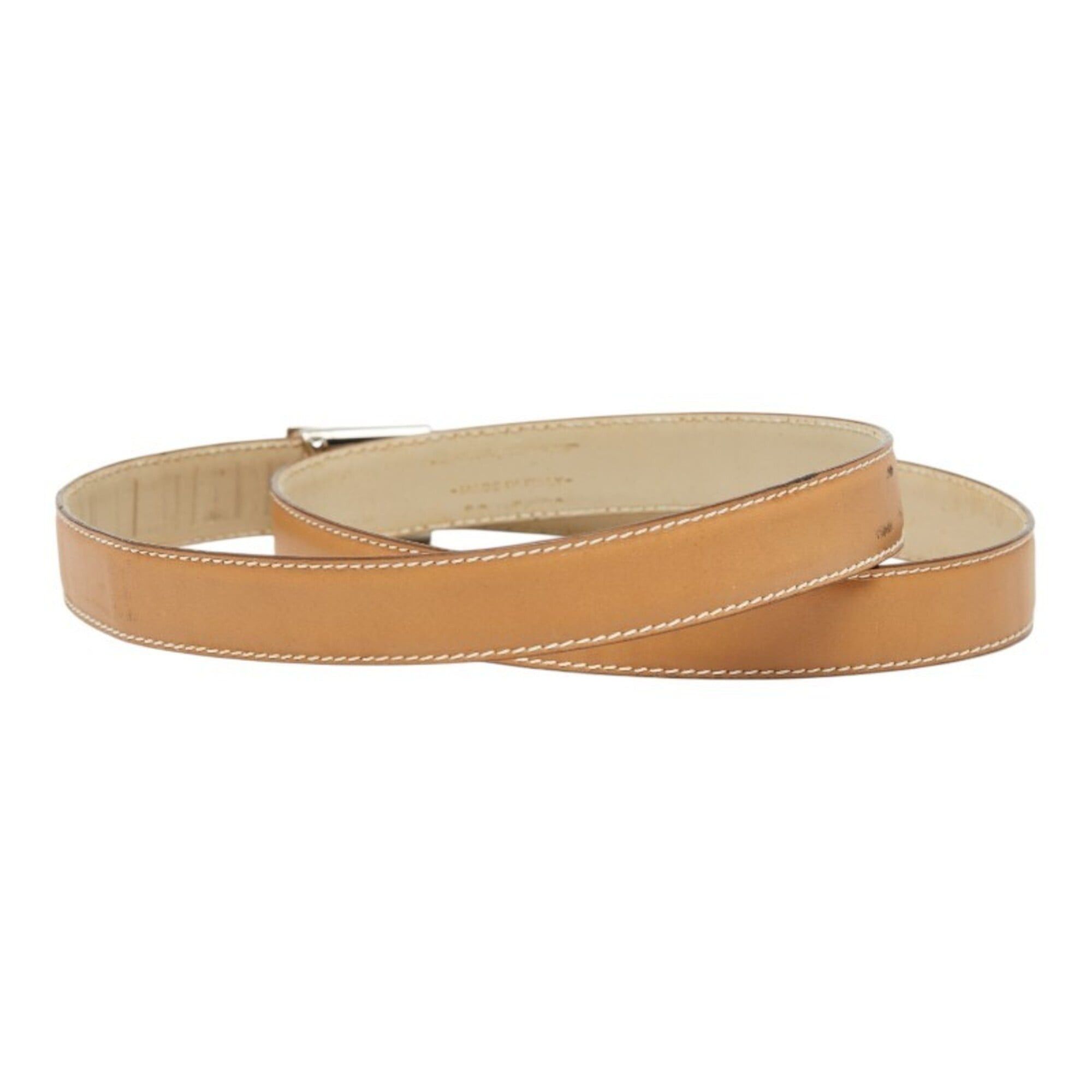 Salvatore Ferragamo Salvatore Ferragamo Gancini Belt, Size: 75, Beige Silver Leather Metal, Women's. Size ONE SIZE - 3 Thumbnail