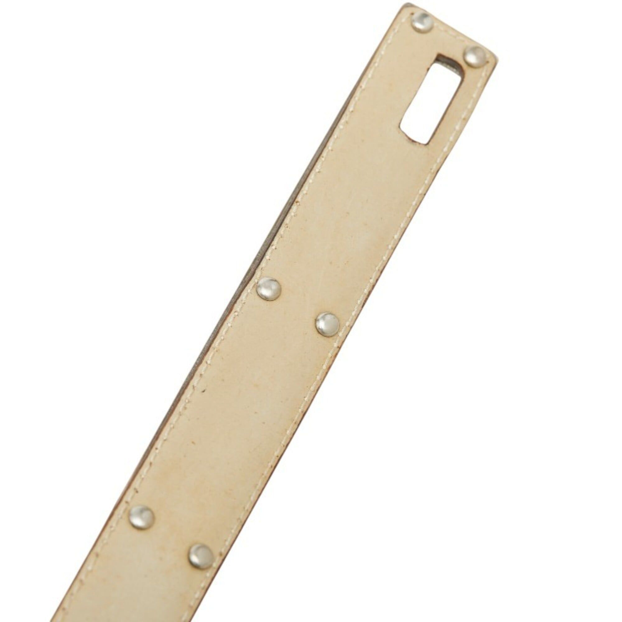Salvatore Ferragamo Salvatore Ferragamo Gancini Belt, Size: 75, Beige Silver Leather Metal, Women's. Size ONE SIZE - 6 Thumbnail