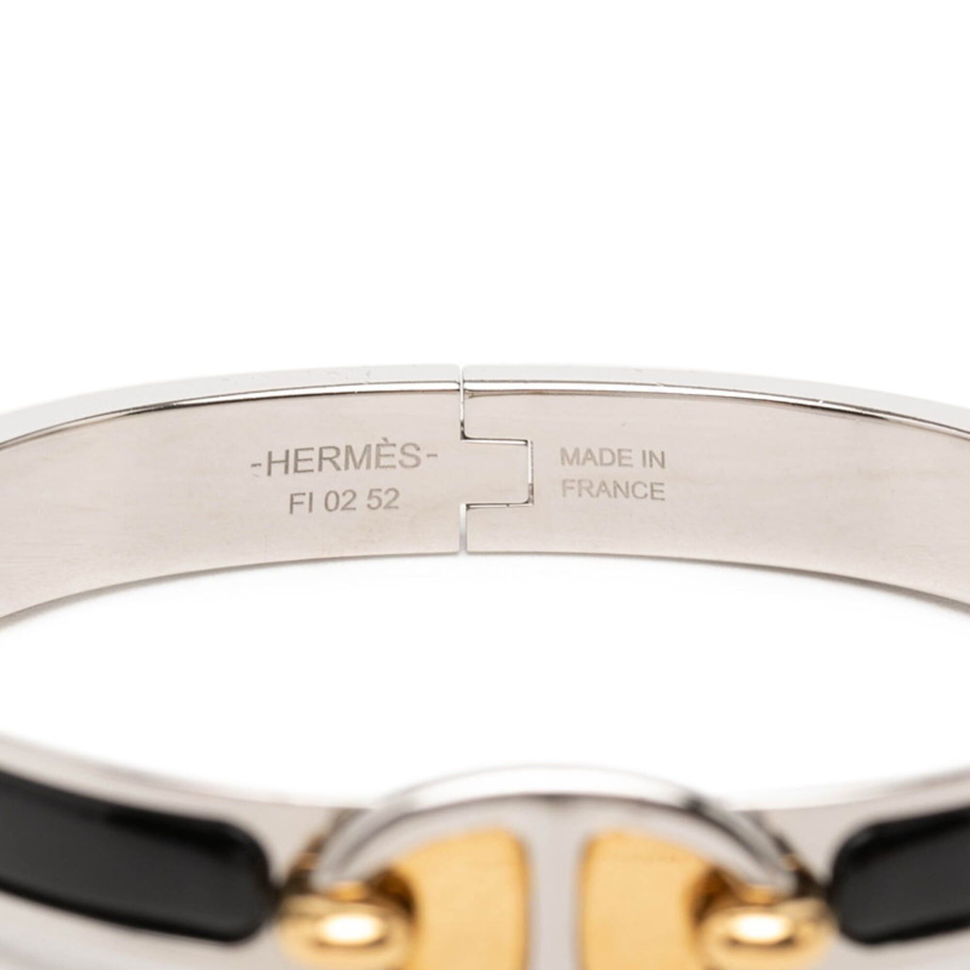 Hermes Hermes Mini Click Chaine d'Ancre Bracelet, Silver, Black Metal Enamel, Women's HERMES Size ONE SIZE - 5 Thumbnail