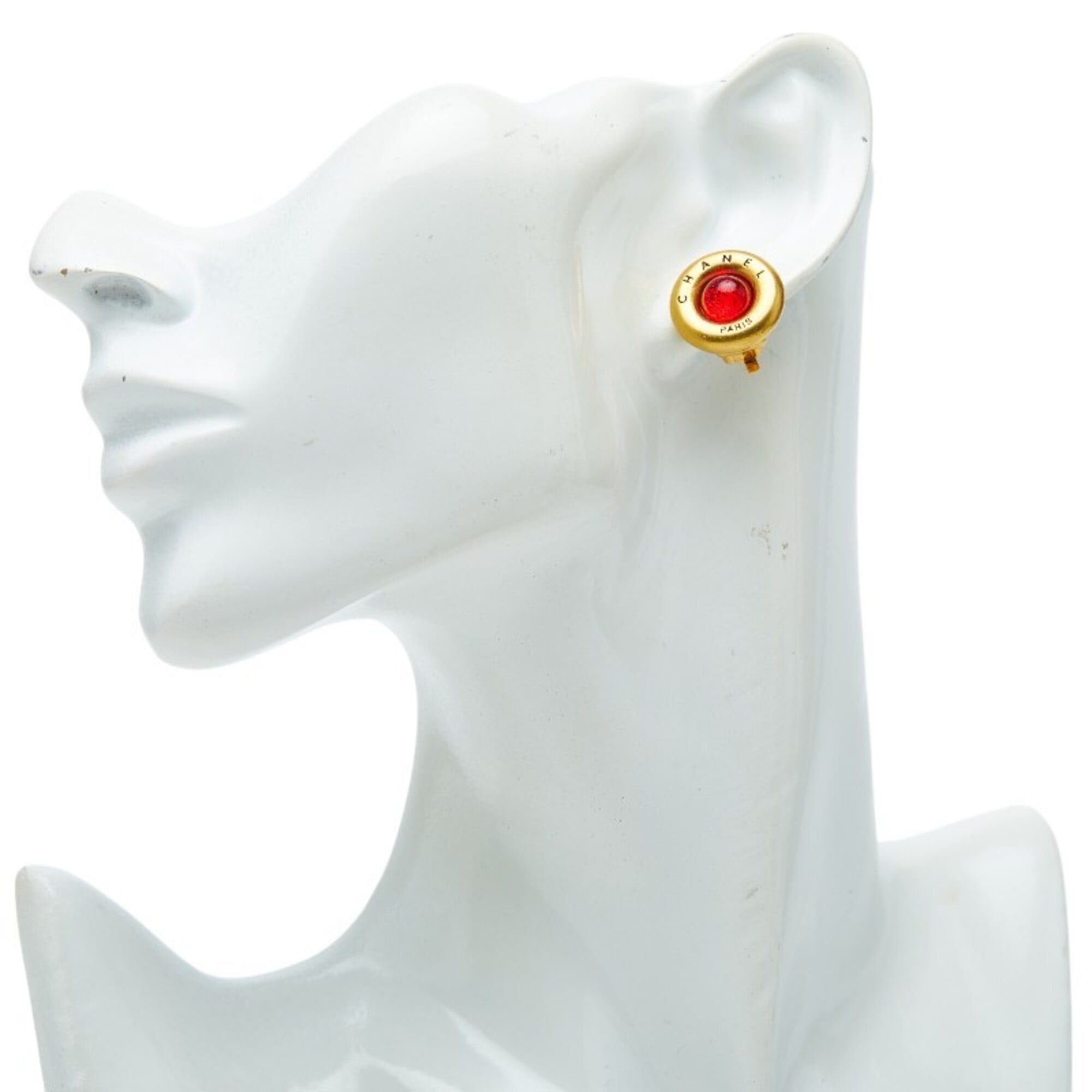 Chanel Chanel Gripoix Vintage Earrings 93A Gold Red Plated Women's CHANEL Size ONE SIZE - 5 Thumbnail