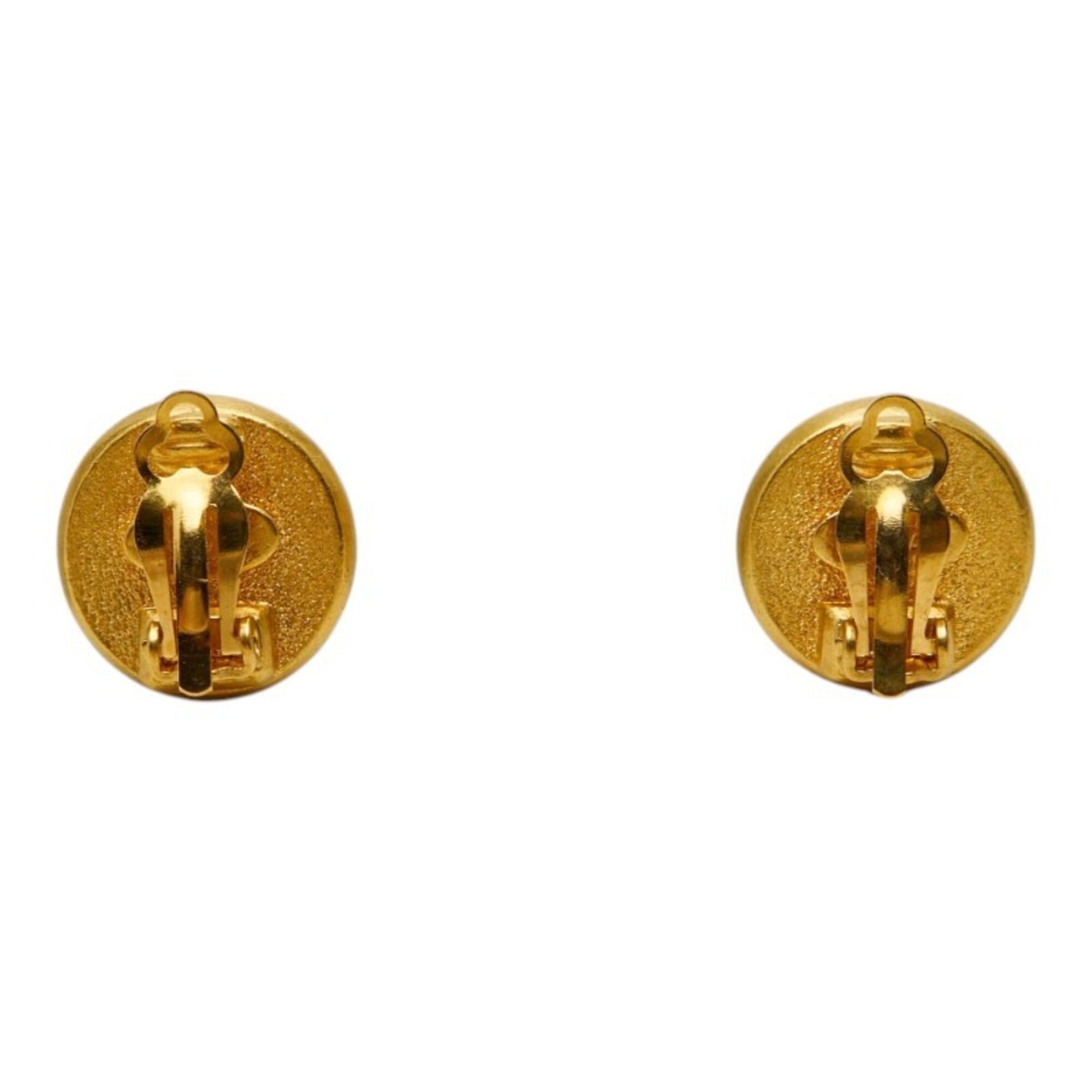 Chanel Chanel Gripoix Vintage Earrings 93A Gold Red Plated Women's CHANEL Size ONE SIZE - 3 Thumbnail