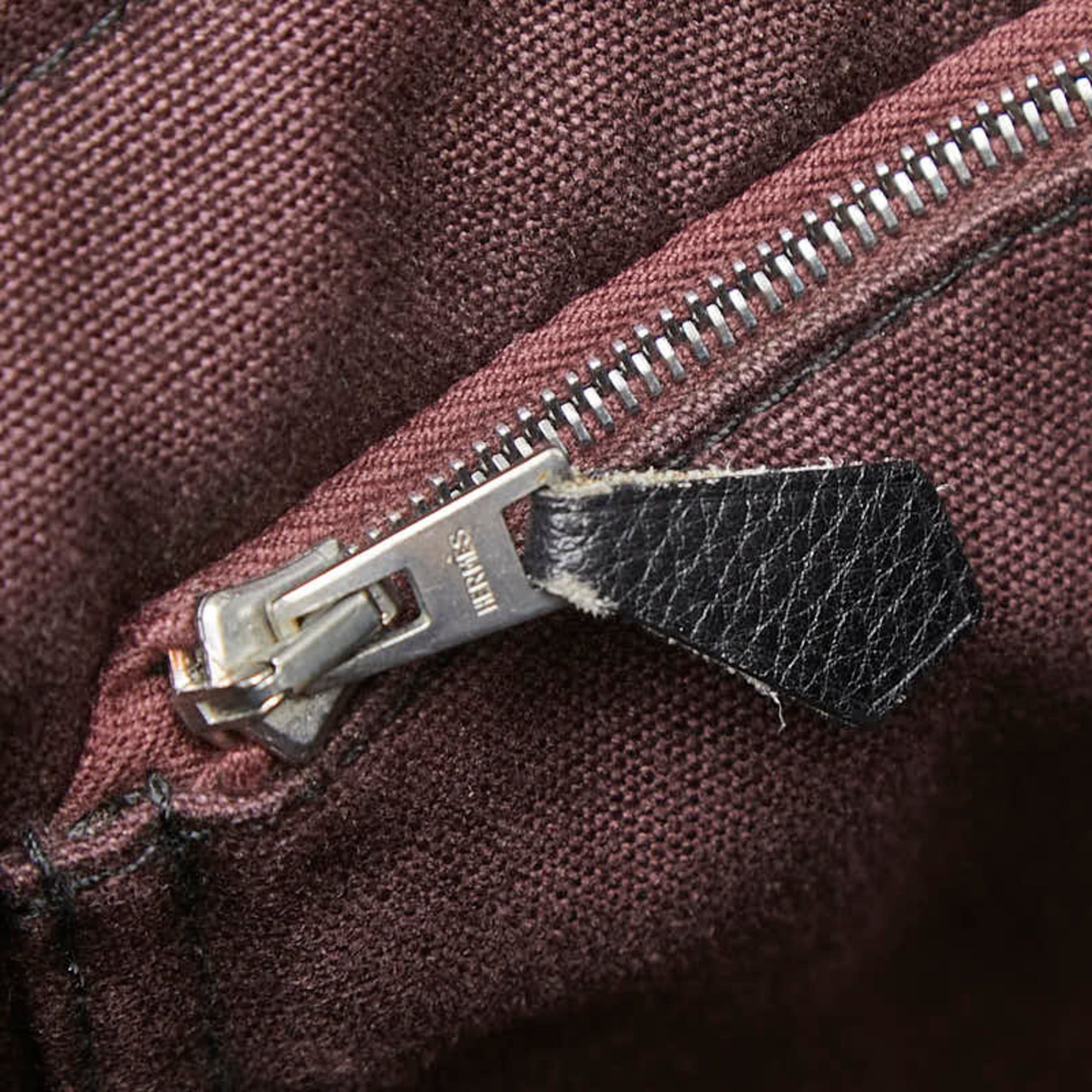 Hermes Hermes Fourre-Tout MM Handbag Tote Bag Wine Red Black Canvas Women's HERMES Size ONE SIZE - 9 Thumbnail