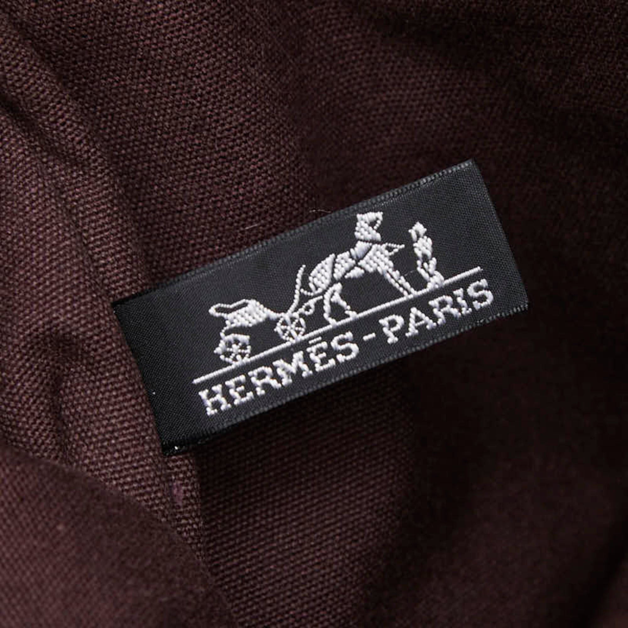 Hermes Hermes Fourre-Tout MM Handbag Tote Bag Wine Red Black Canvas Women's HERMES Size ONE SIZE - 10 Thumbnail