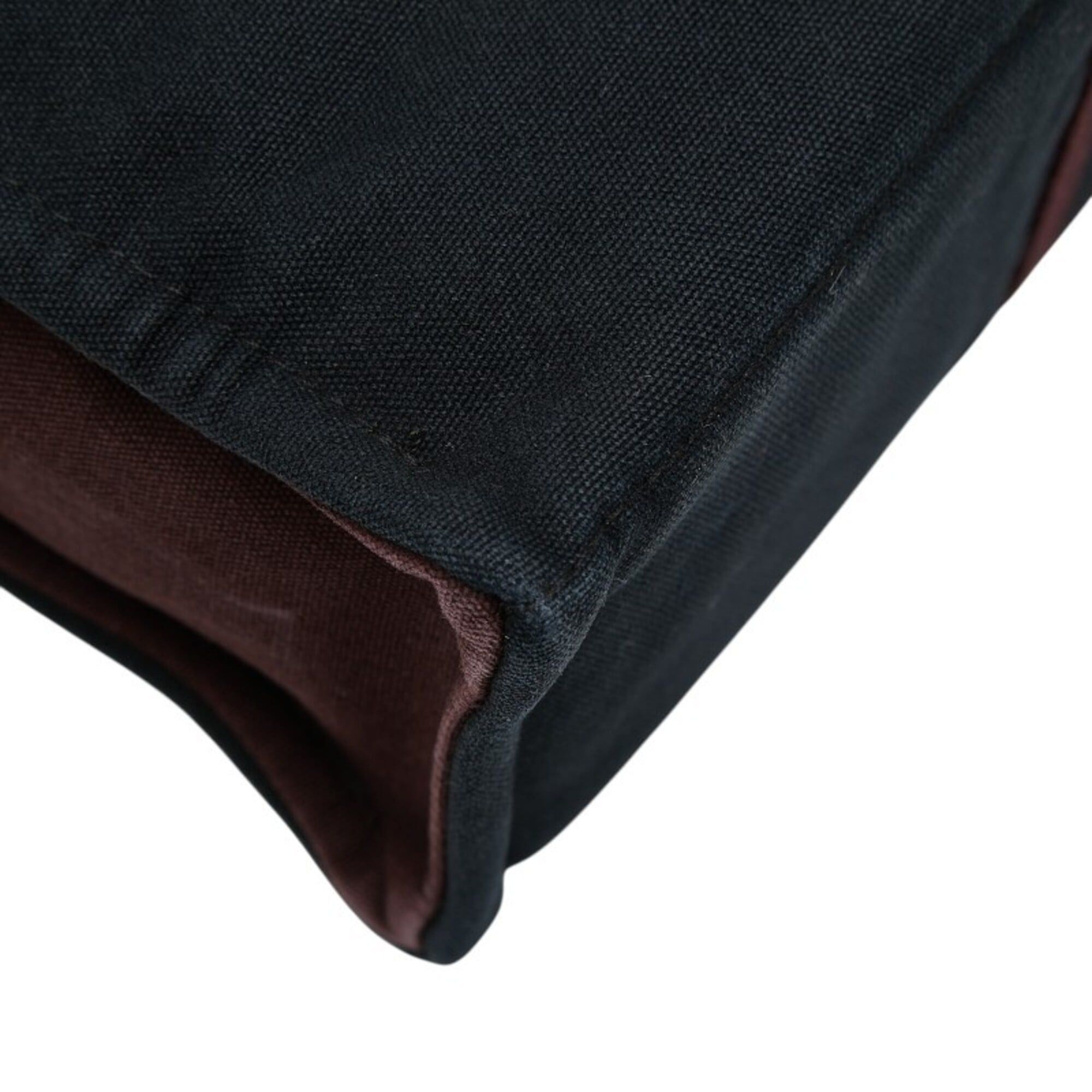 Hermes Hermes Fourre-Tout MM Handbag Tote Bag Wine Red Black Canvas Women's HERMES Size ONE SIZE - 5 Thumbnail