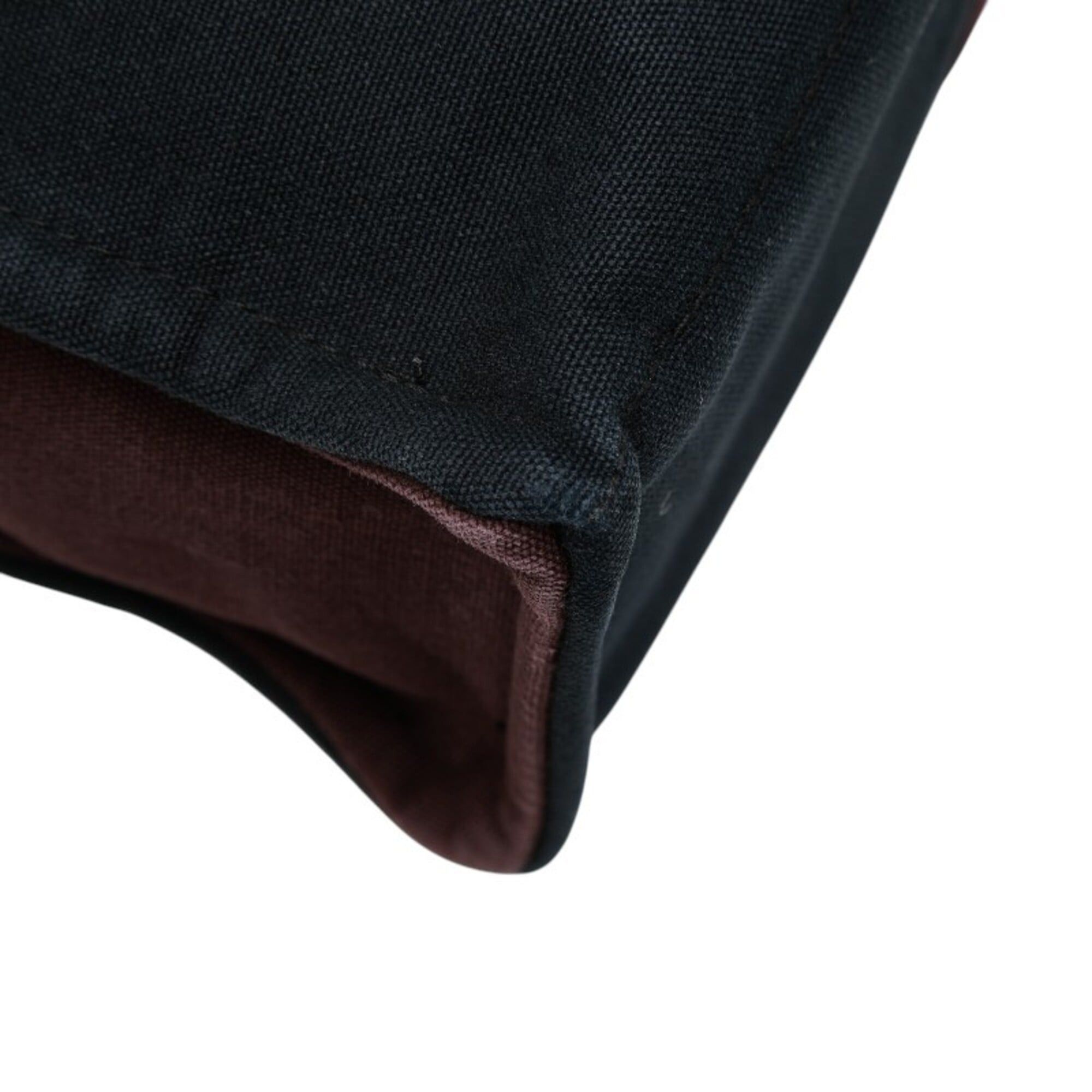 Hermes Hermes Fourre-Tout MM Handbag Tote Bag Wine Red Black Canvas Women's HERMES Size ONE SIZE - 7 Thumbnail