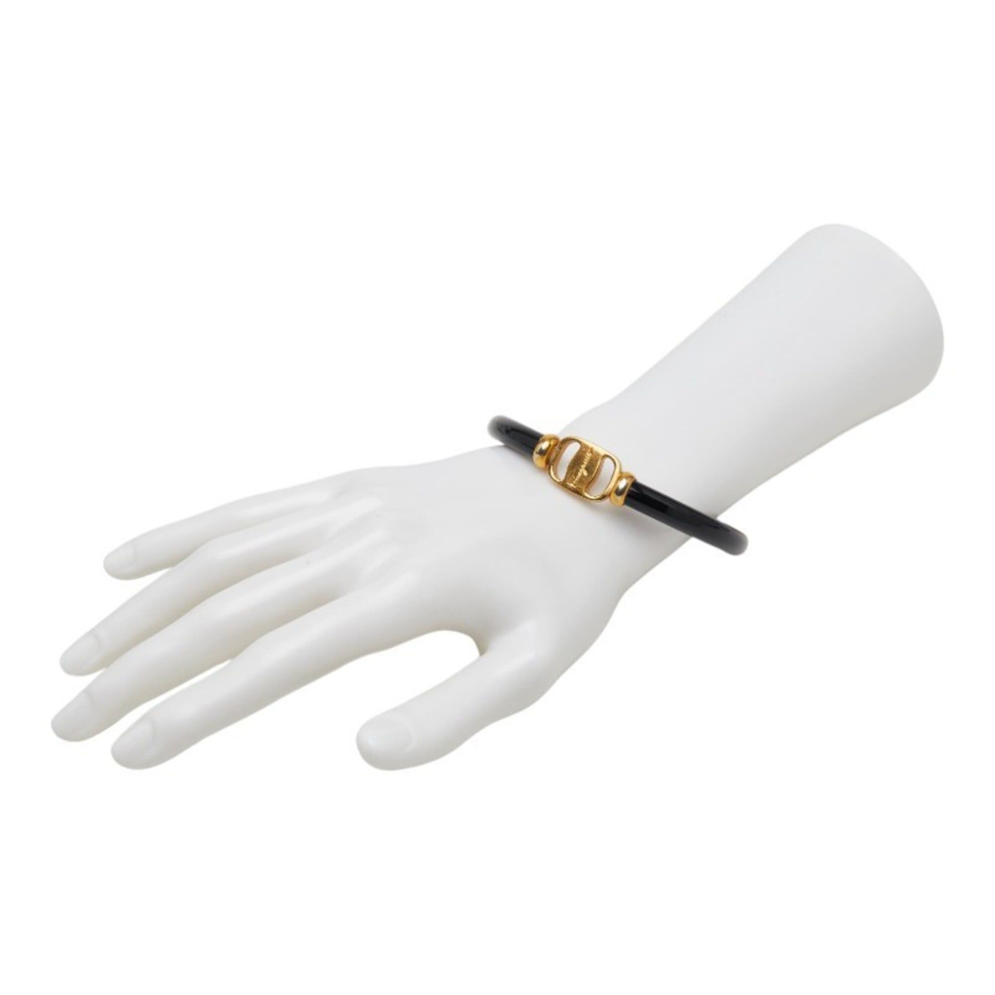 Salvatore Ferragamo Salvatore Ferragamo Vara Bangle, Gold and Black Plastic Plated, Women's. Size ONE SIZE - 5 Thumbnail