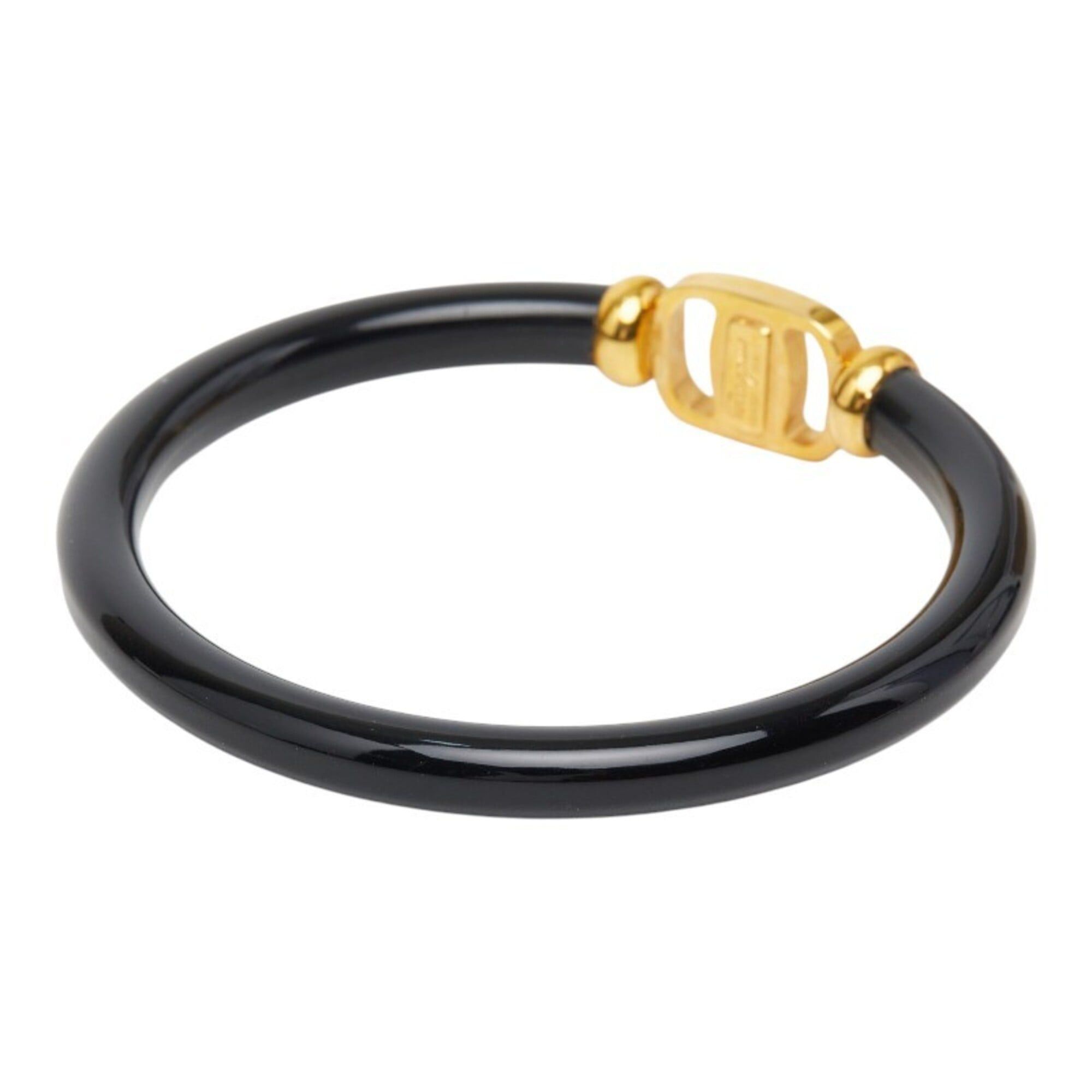 Salvatore Ferragamo Salvatore Ferragamo Vara Bangle, Gold and Black Plastic Plated, Women's. Size ONE SIZE - 2 Thumbnail