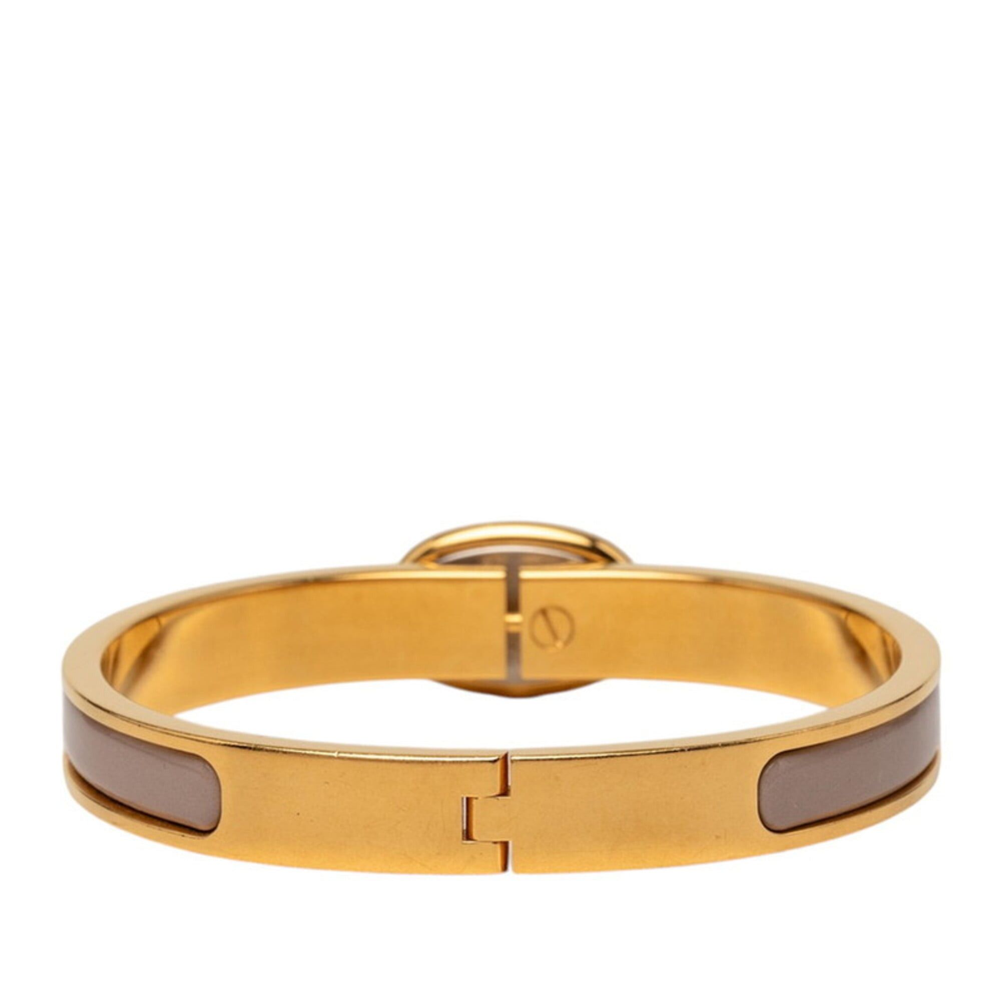 Hermes Hermes Mini Click Chaine d'Ancre PM Bracelet, Gold, Marron Glacé, Greige Plated Enamel, Women's HERMES Size ONE SIZE - 3 Thumbnail